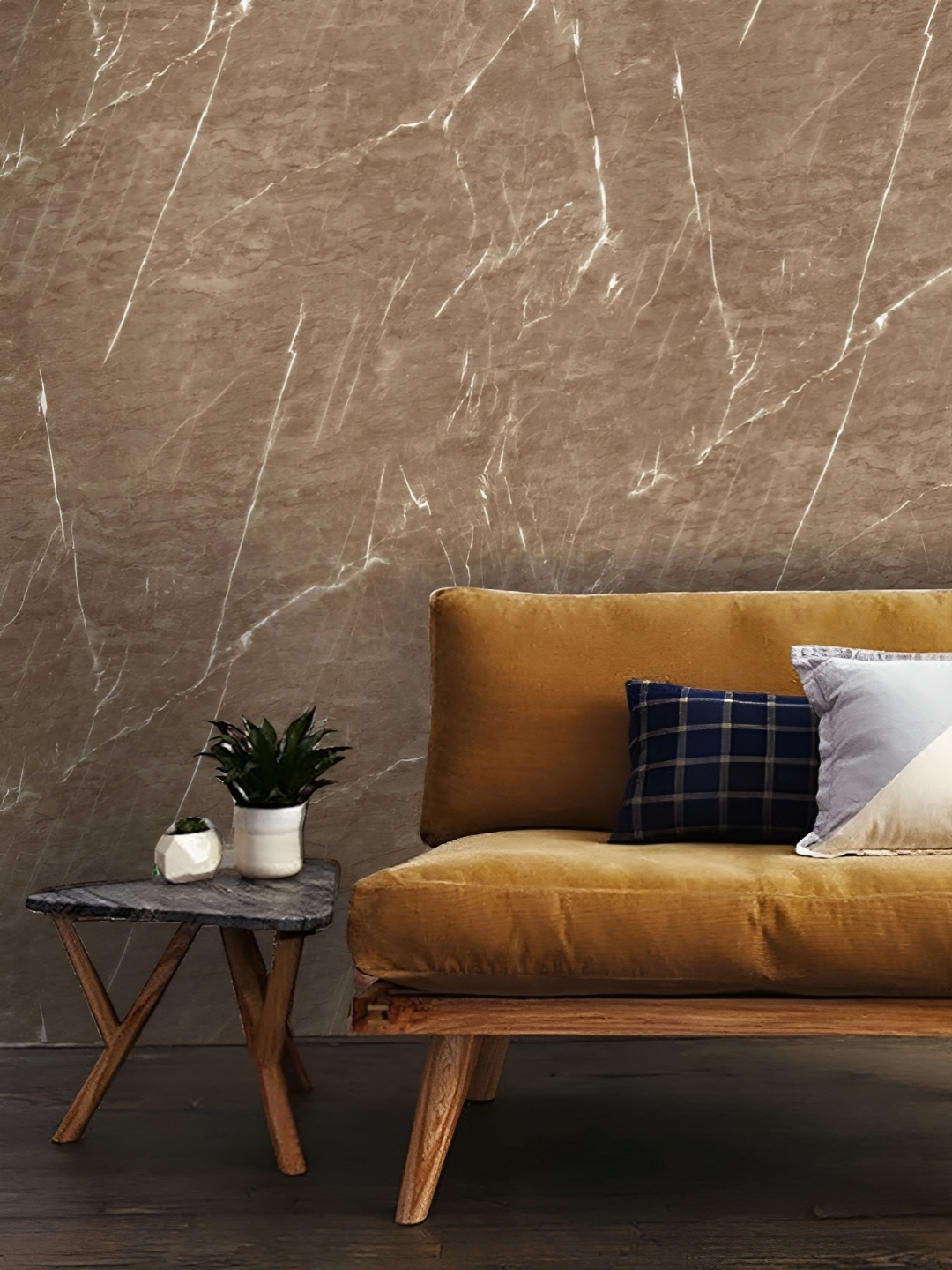 

Asian royal White & Brown Printed Waterproof Wallpaper