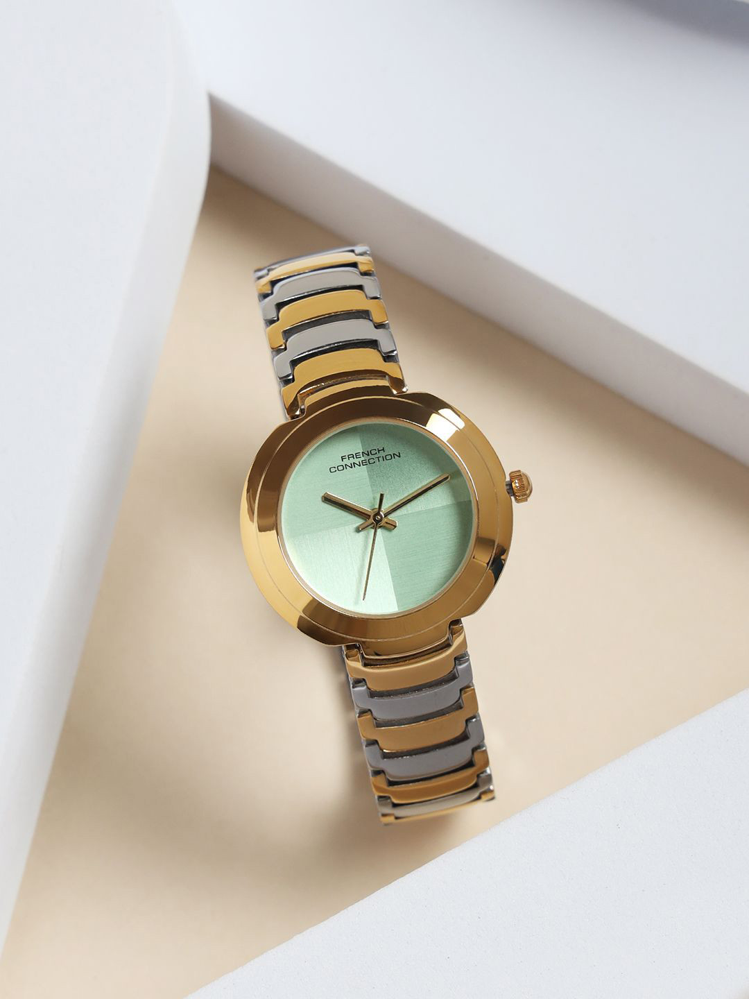 

French Connection Women Embellished Dial & Bracelet Style Straps Analogue Watch FCN0109TM, Sea green