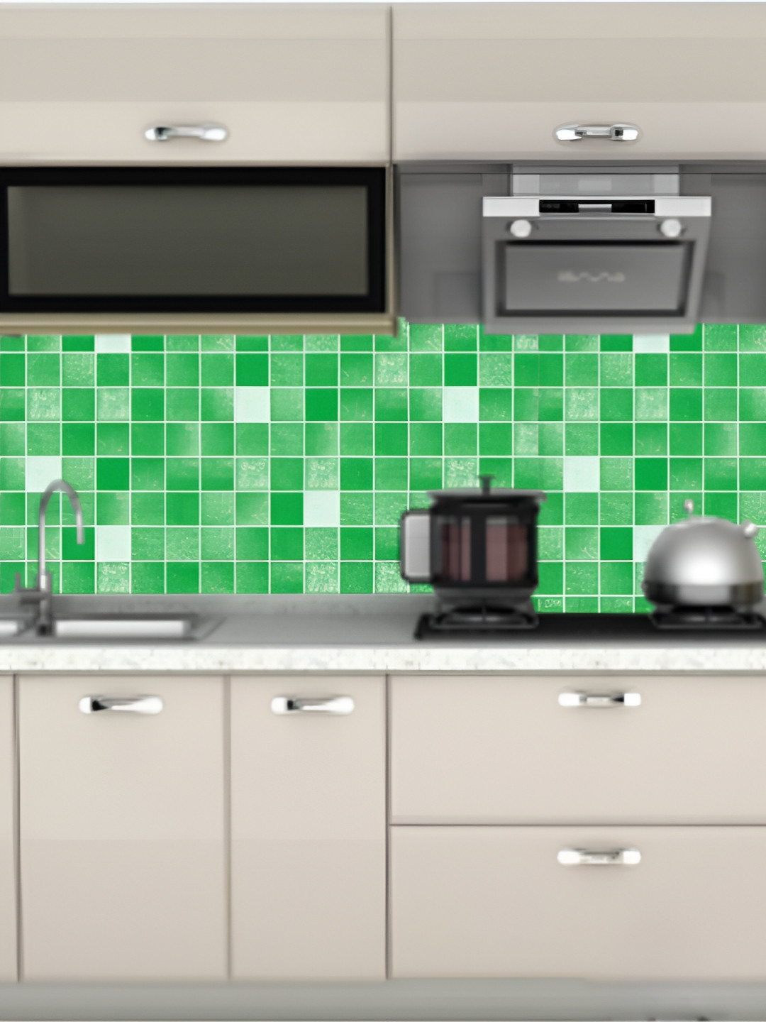 

Asian royal Green & White Printed Self-Adhesive Wallpaper