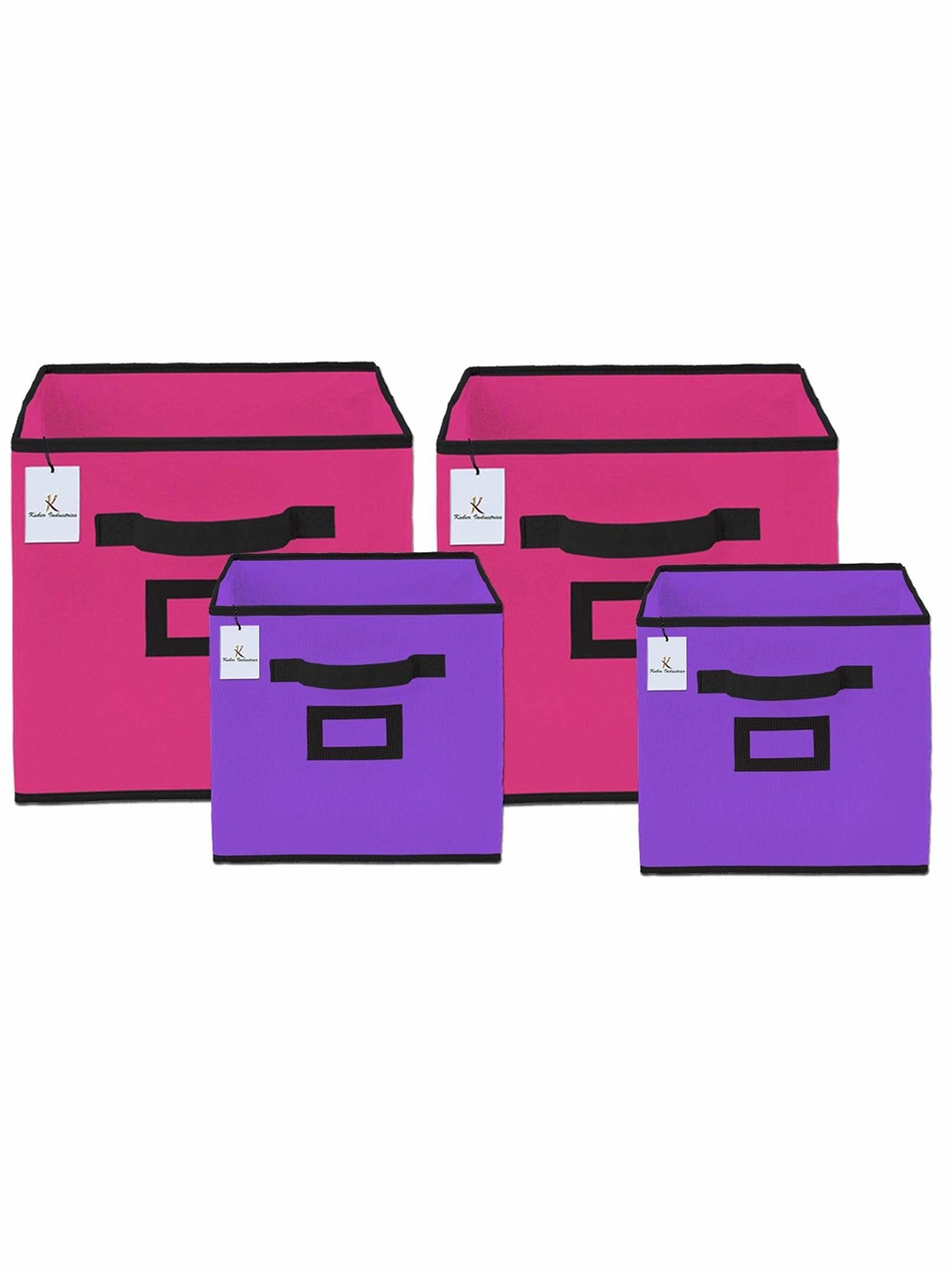 

Kuber Industries Pink 4 Pieces Foldable Storage Organisers