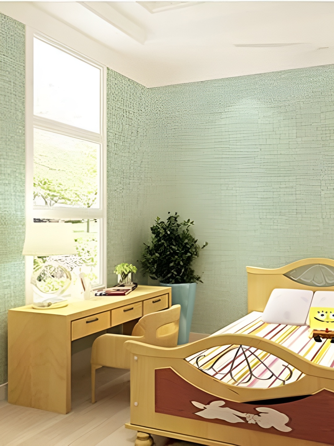 

Asian royal Green Printed Self-Adhesive Waterproof Wallpaper