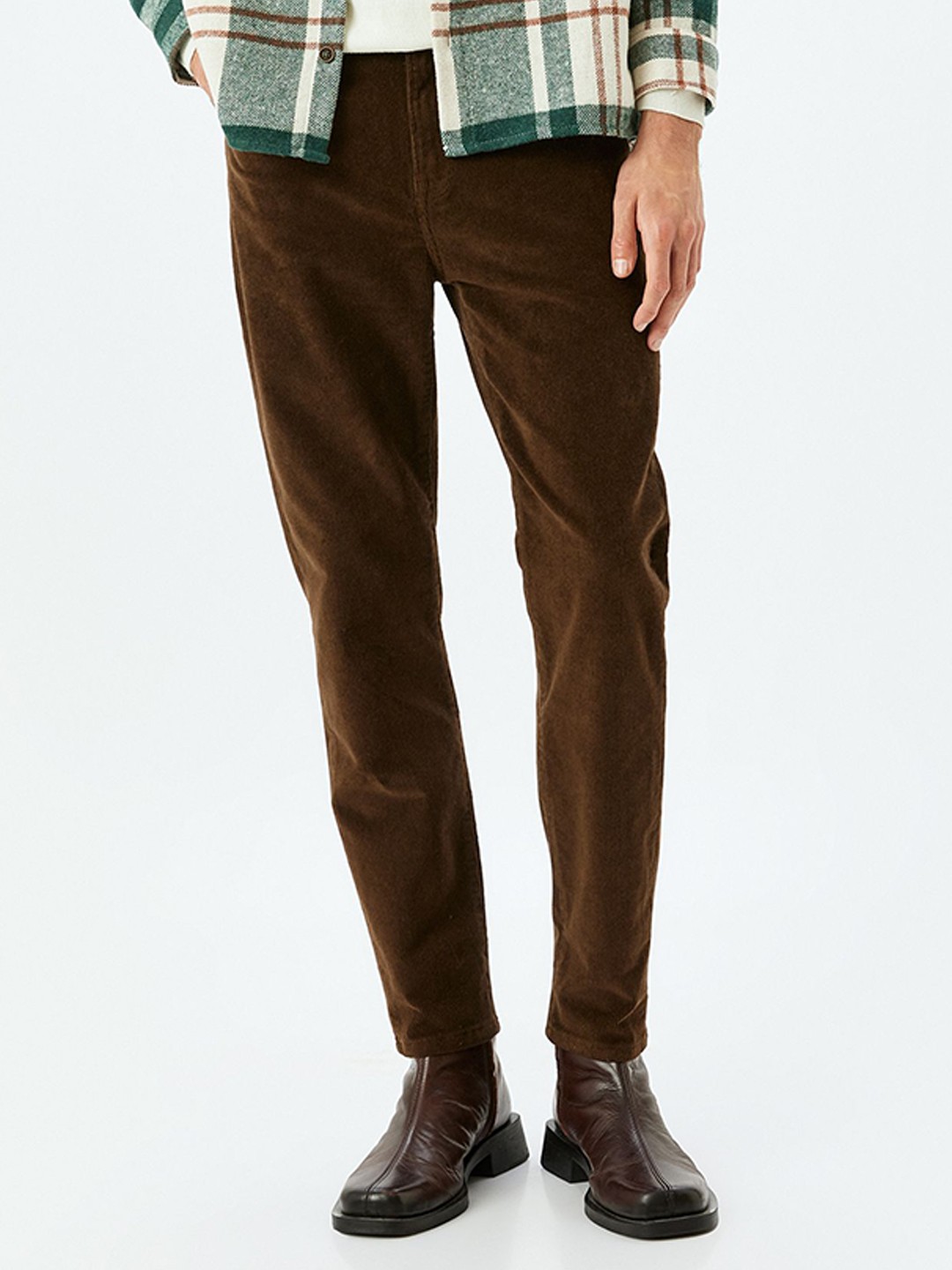 

Koton Men Mid-Rise Regular Fit Trousers, Brown