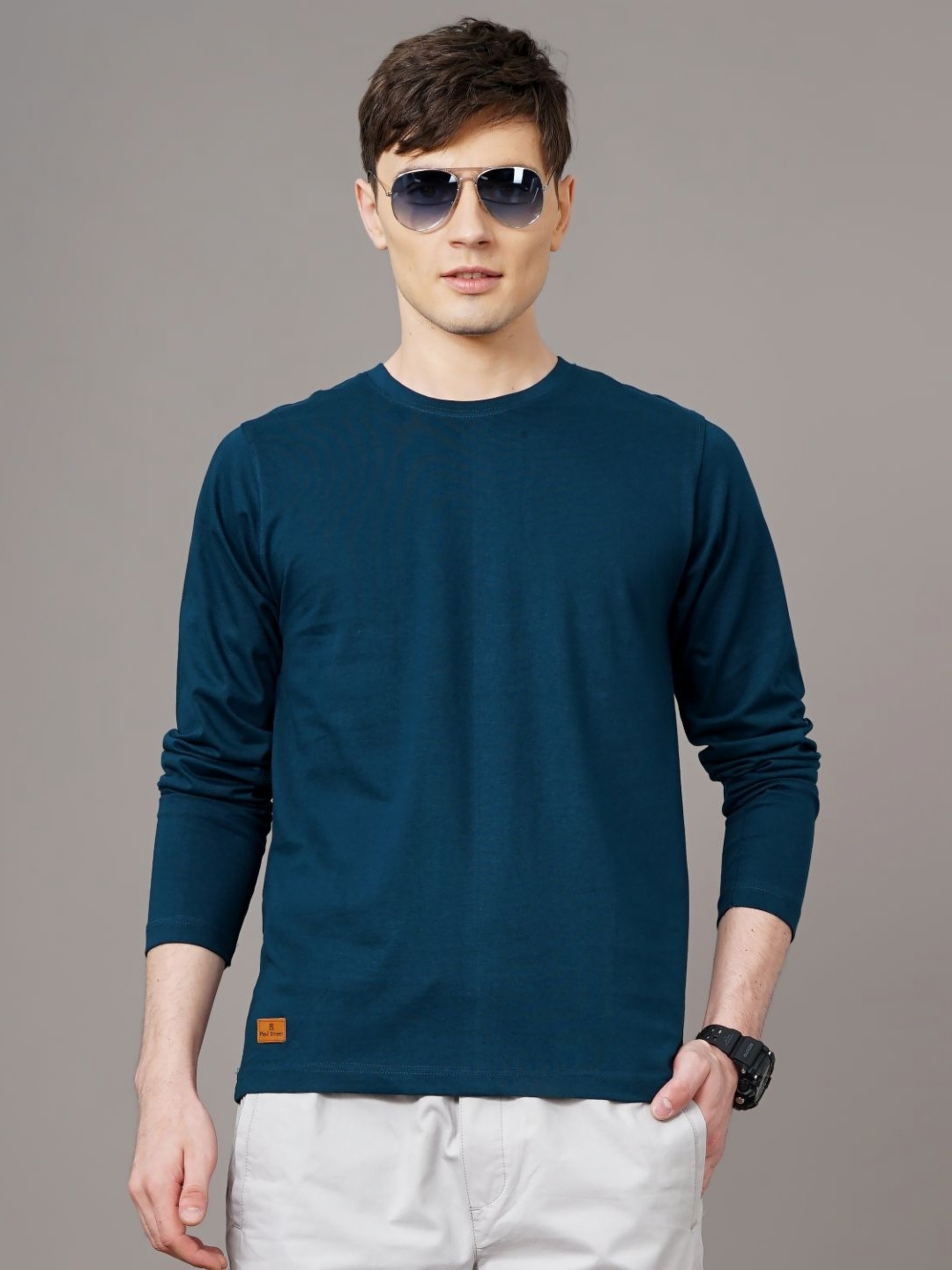 

PAUL STREET Men Brand Logo Slim Fit T-shirt, Teal