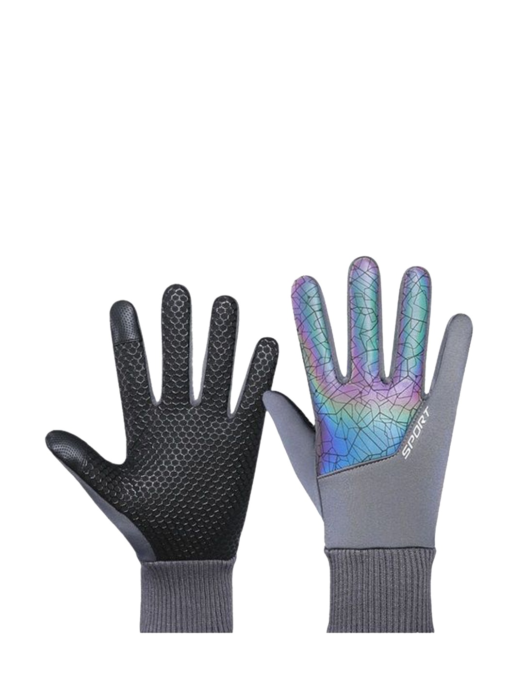 

Alexvyan Women Patterned Winter Gloves, Grey