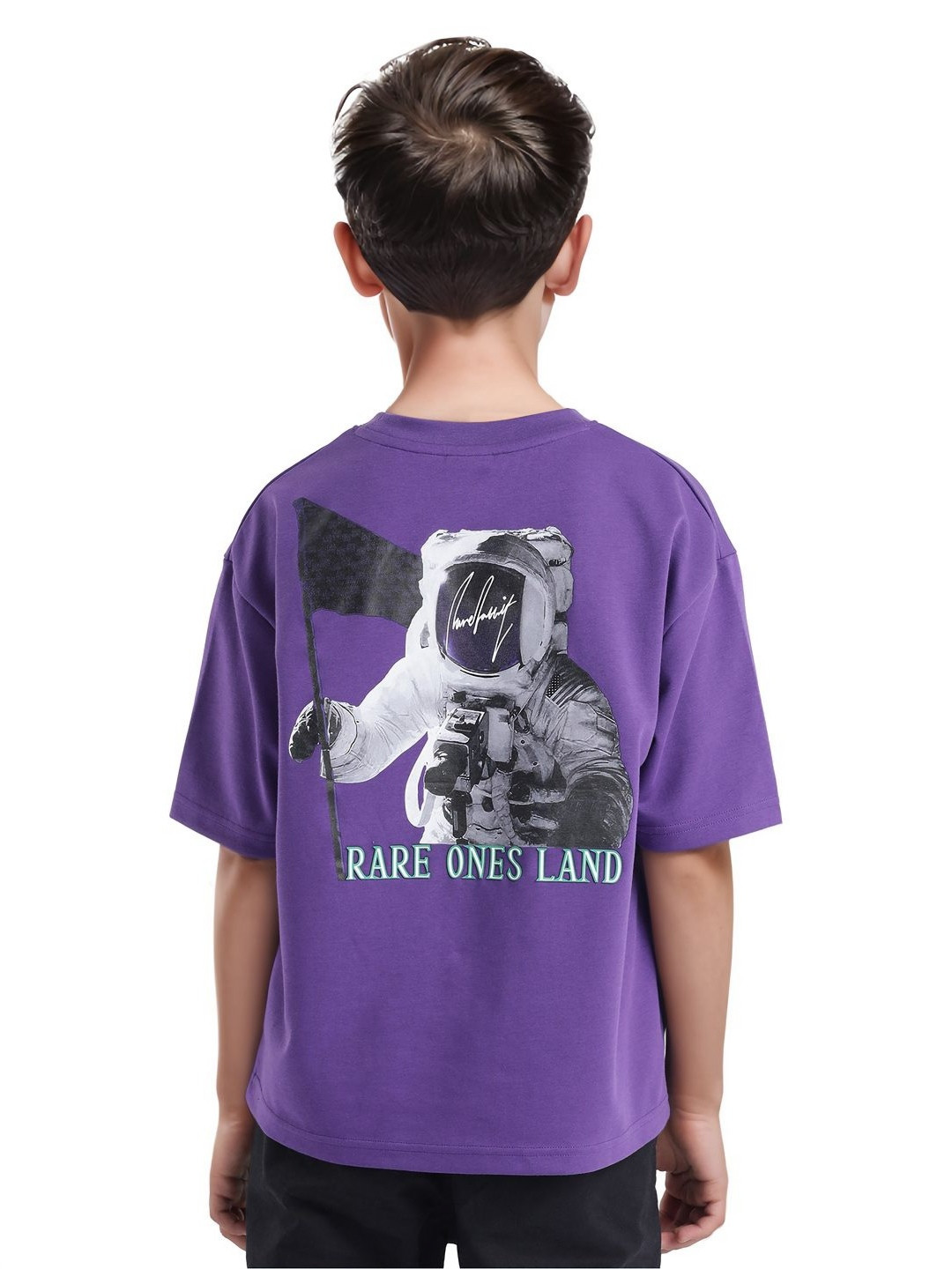 

Rare Ones Boys Printed Boxy T-Shirt, Purple