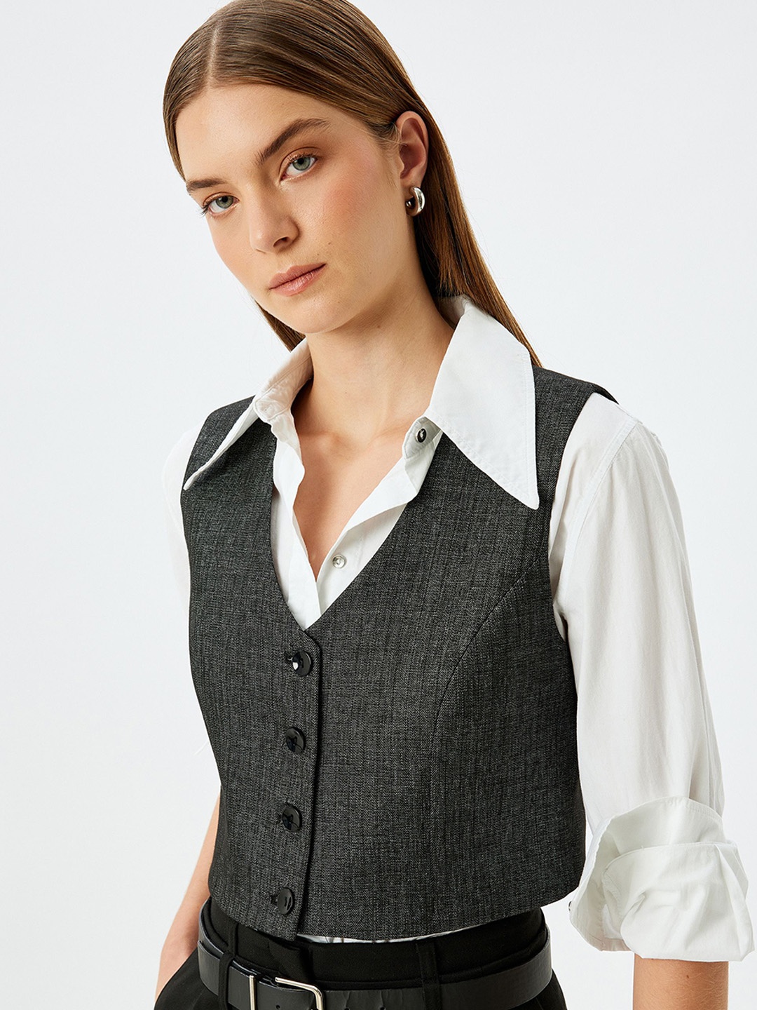 

Koton Single-Breasted Waistcoat, Black