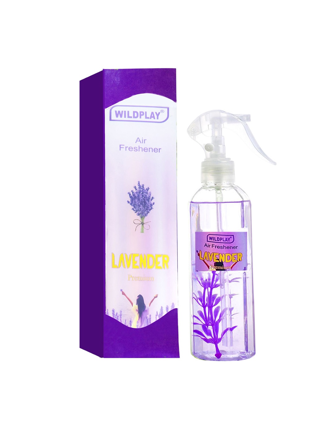 

WILDPLAY Purple & Transparent Premium Lavender Room Air Freshener Spray - 250 ml