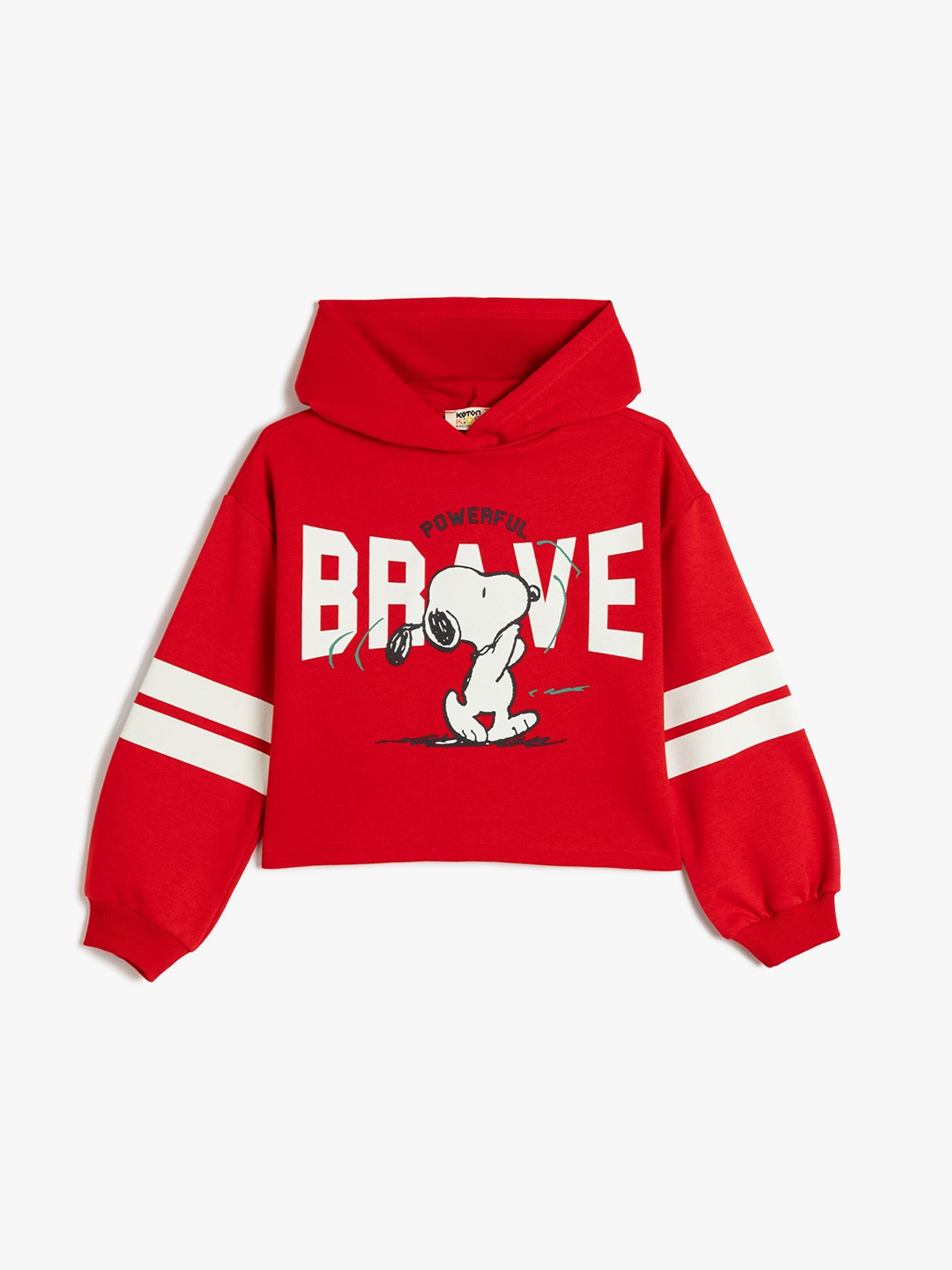 

Koton Girls Typography Printed Hooded Sweatshirt, Red