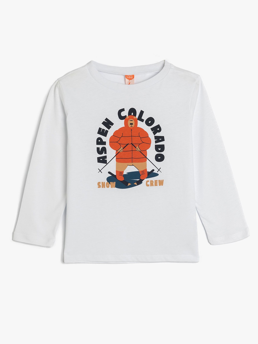

Koton Boys Graphic Printed Round Neck Cotton T-shirt, White