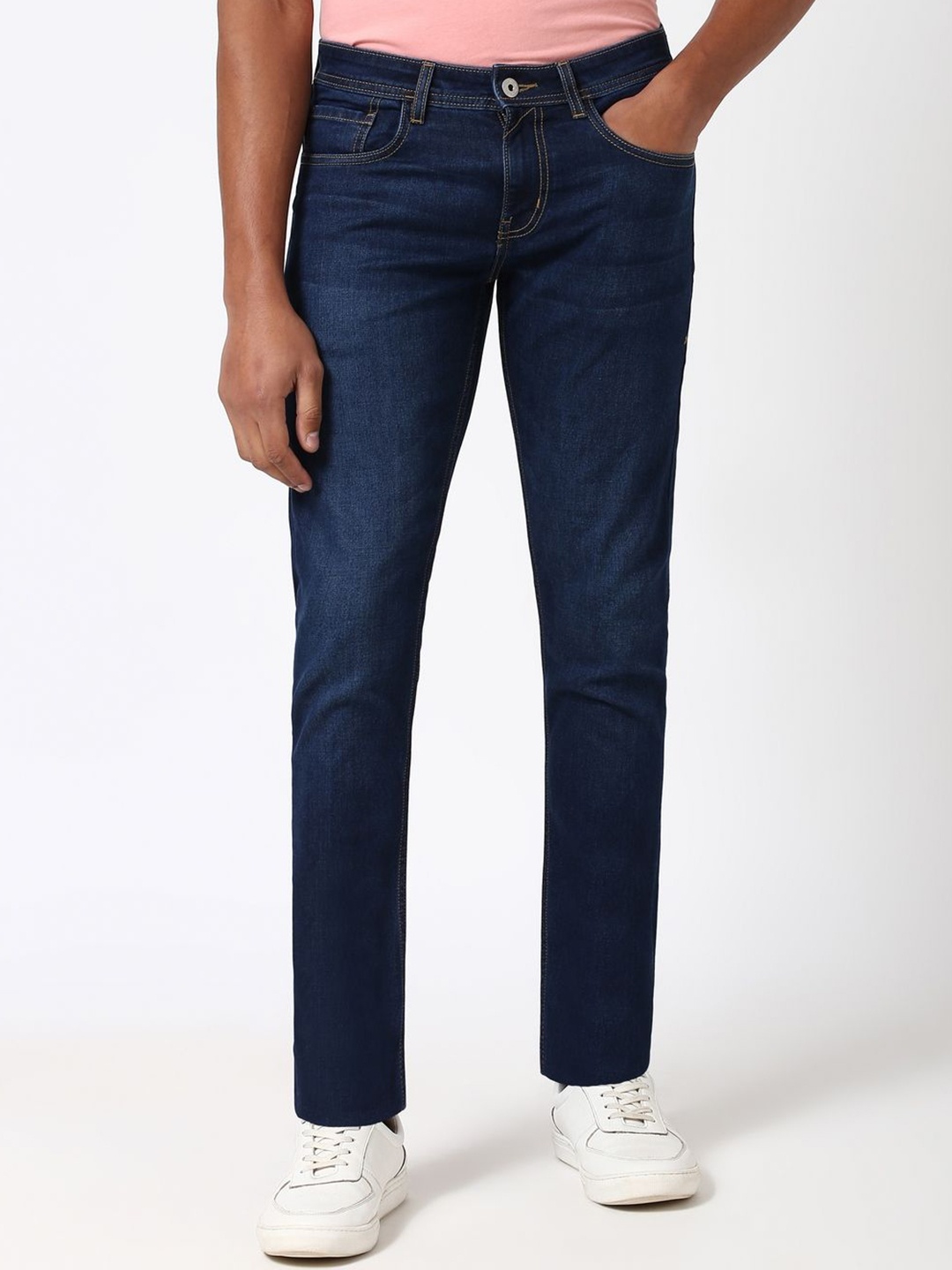 

Peter England Casuals Men Skinny Fit Mid-Rise Jeans, Navy blue