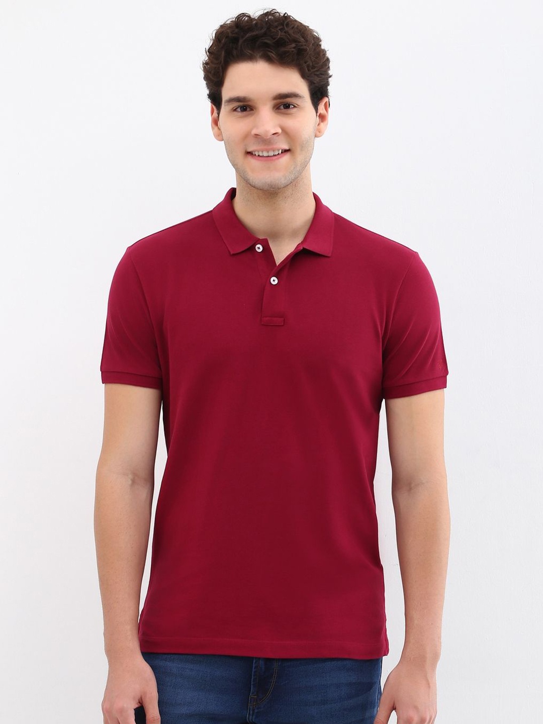 

Allen Solly Men Polo Collar T-shirt, Maroon