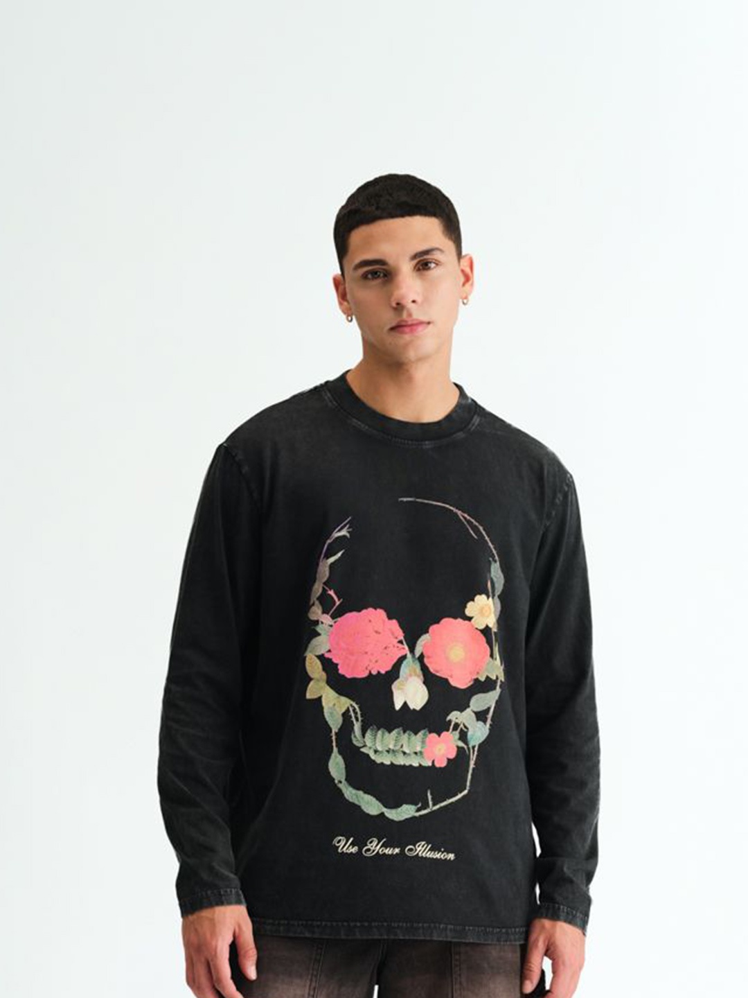 

Bonkers Corner Men Polo Collar Applique T-shirt, Black