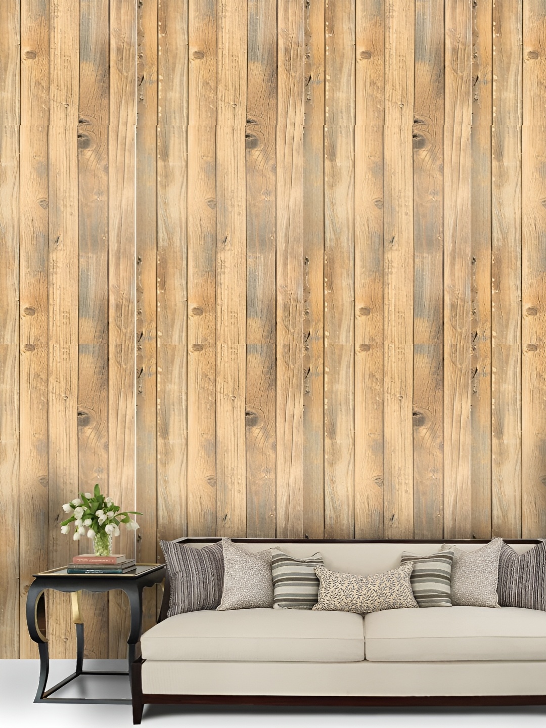 

Asian royal Brown & Beige Striped Printed Waterproof Wallpaper