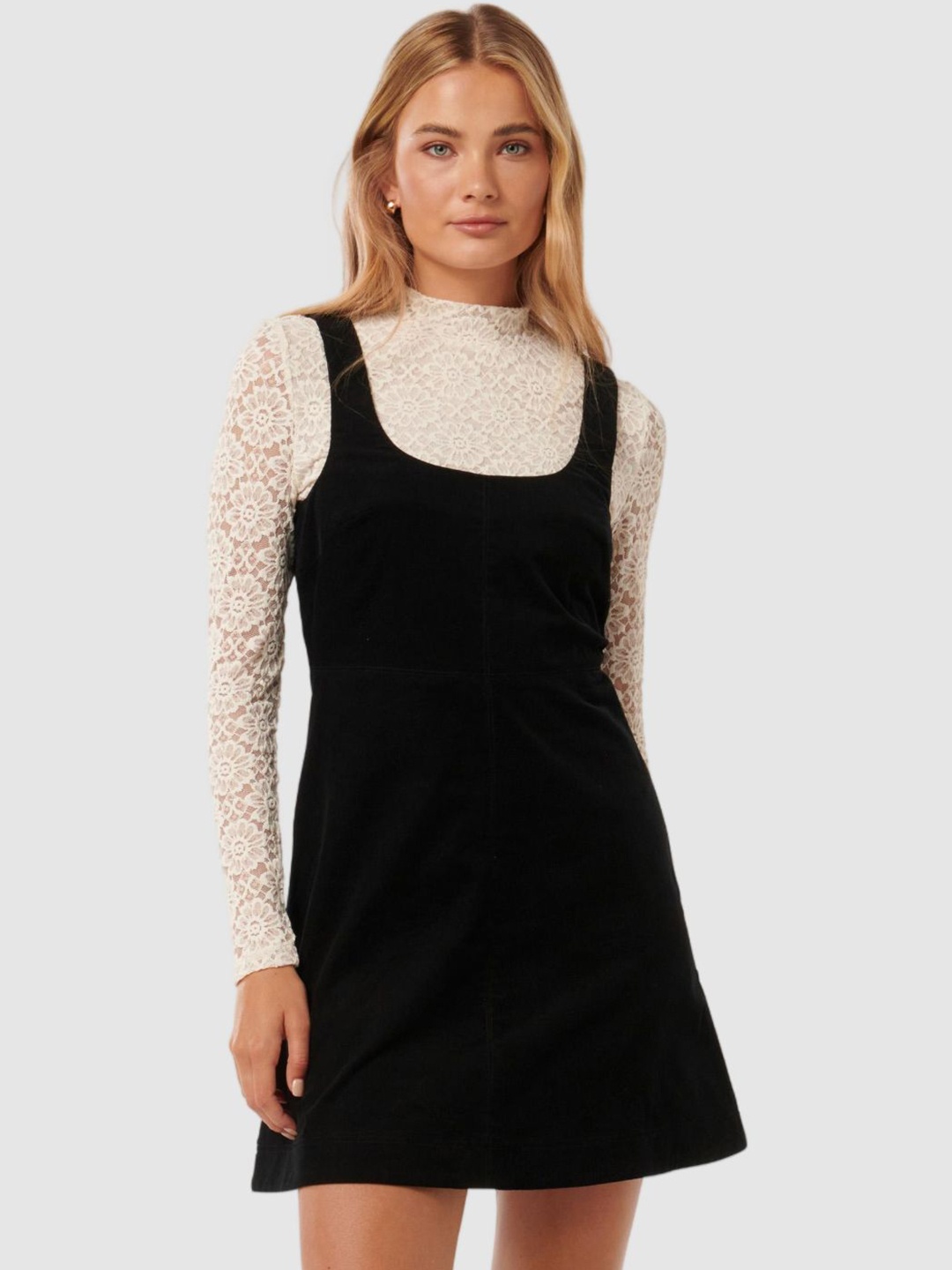 

Forever New Women Camille 2 in 1 Cord Mini Dress, Black