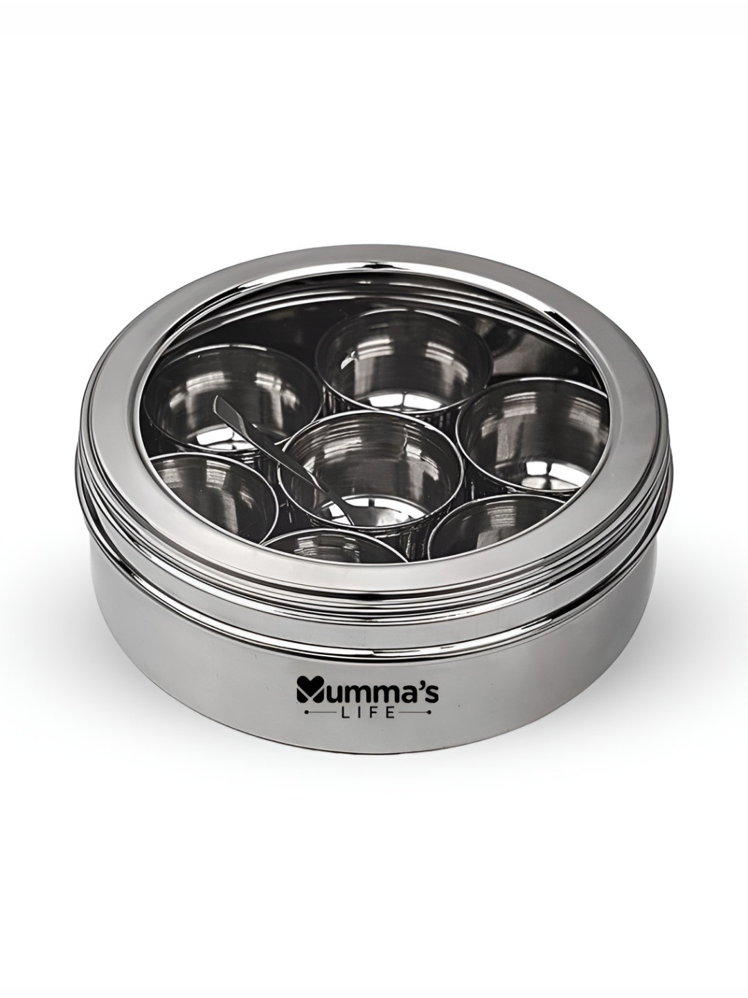 

Mumma's Life Silver-Toned Stainless Steel Easy to Clean Spice Box