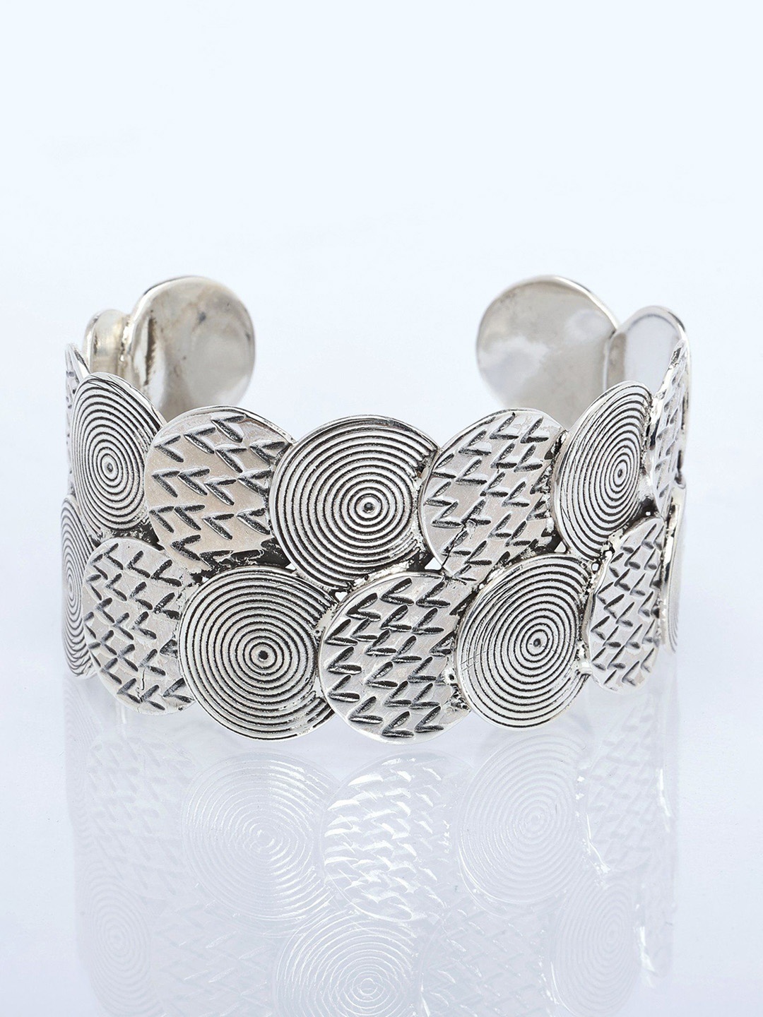 

Exotic India Sterling Silver Spiral Design Cuff Bangle