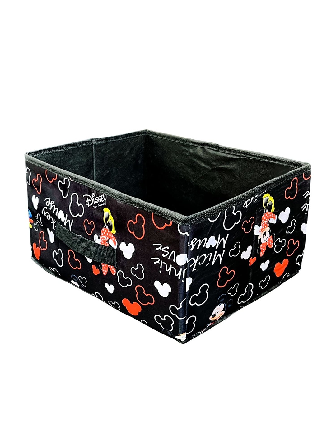 

Kuber Industries Black Disney Minnie Printed Foldable Storage Box