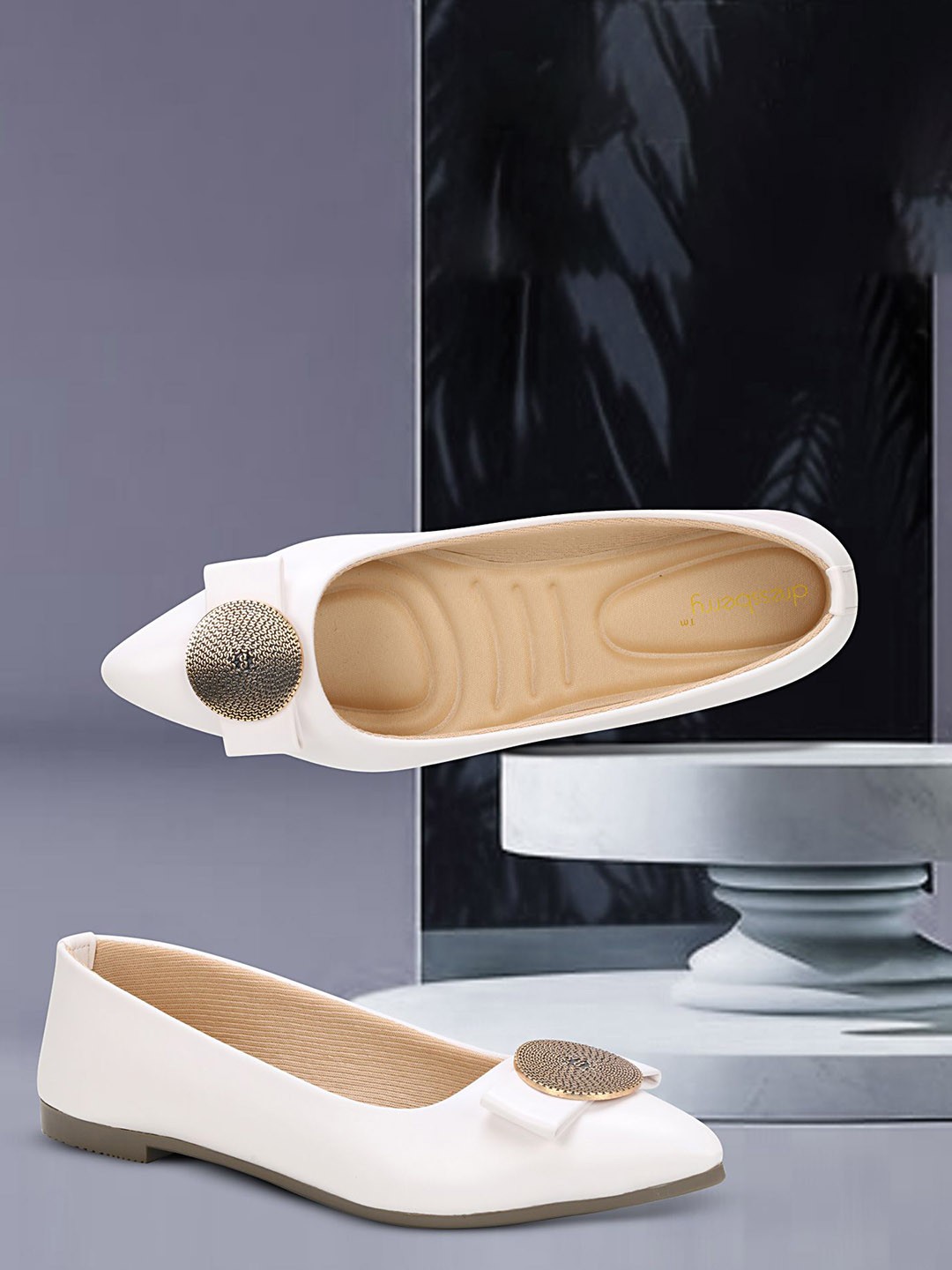 

DressBerry Women Ballerinas Flats, White