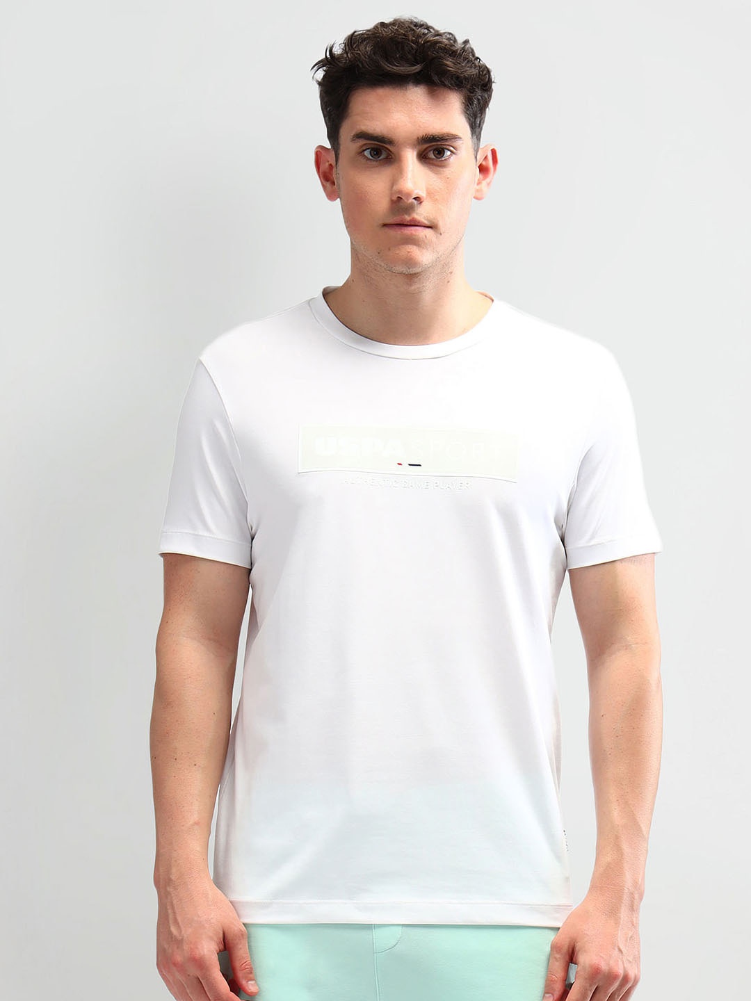 

U.S. Polo Assn. Men Brand Logo Slim Fit T-shirt, White
