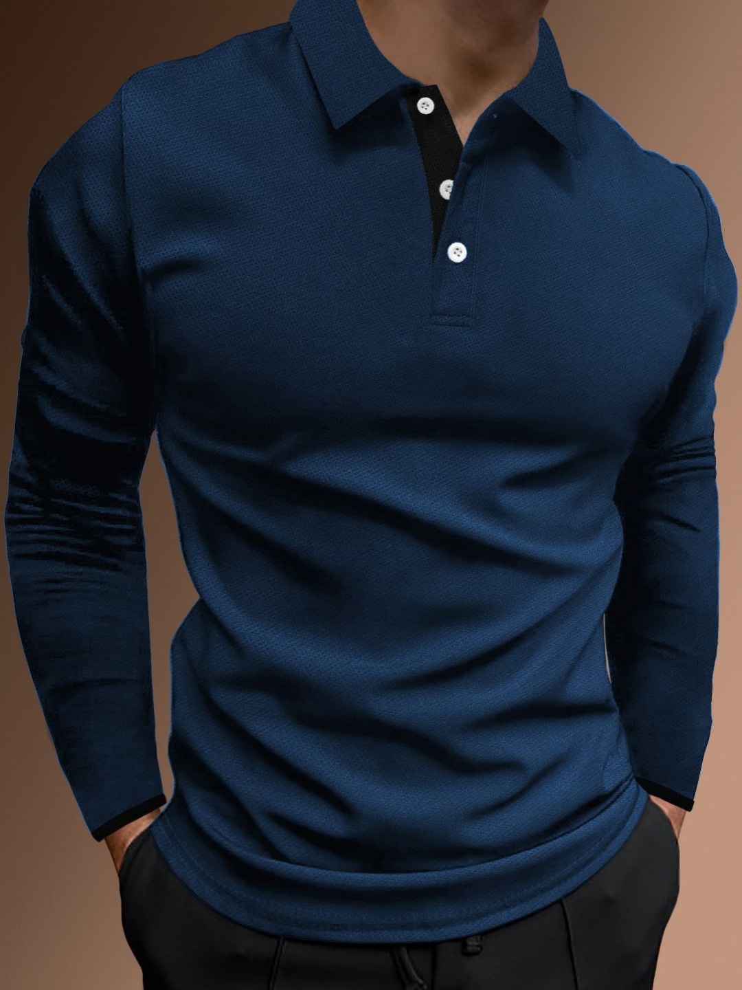 

StyleCast x Revolte Men Solid Polo Collar T-shirt, Navy blue