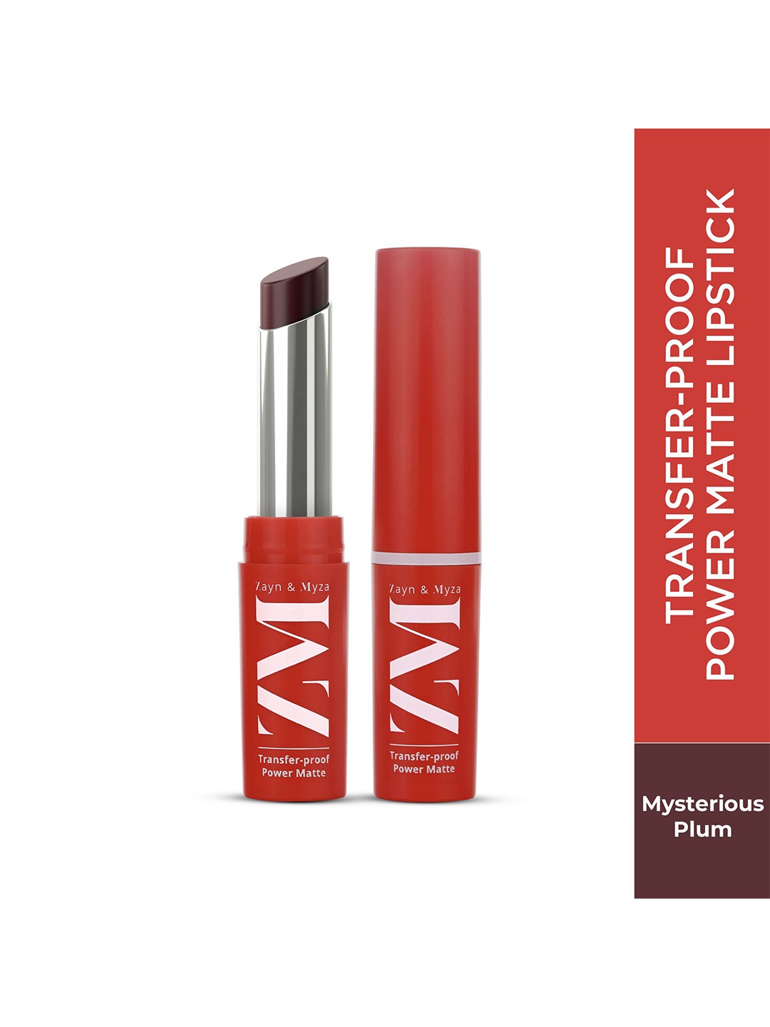 

ZM Zayn & Myza Transfer-Proof Power Matte Bullet Lipstick- 3.2 g- Mysterious Plum, Coffee brown