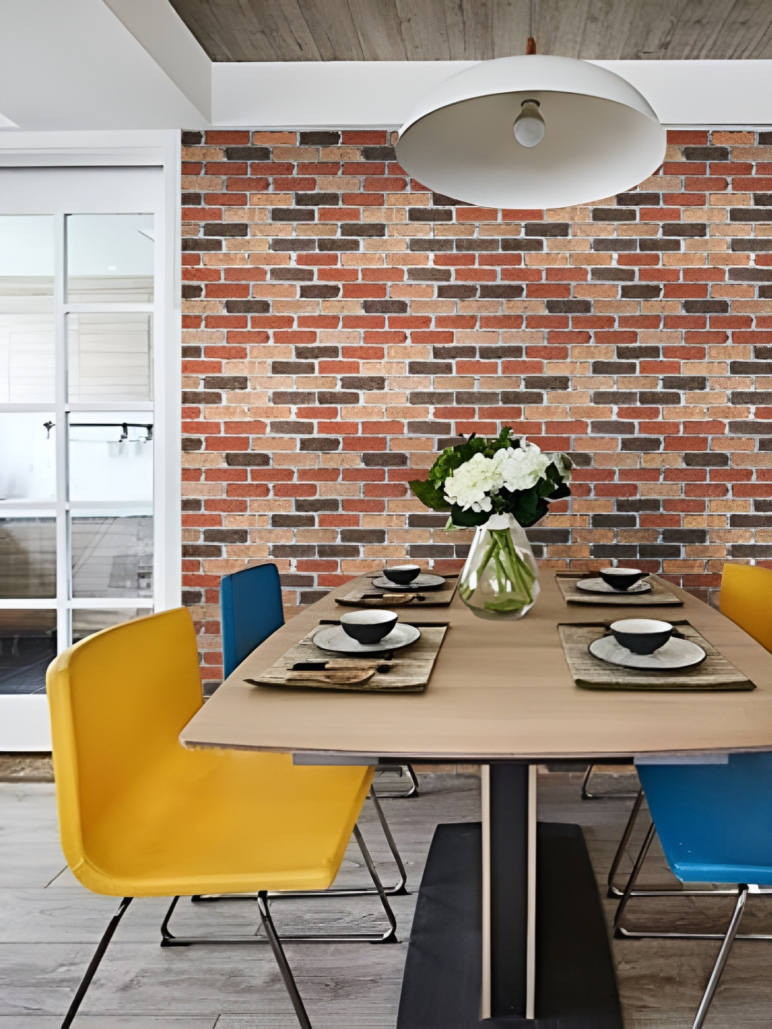 

Asian royal Brown & Grey Bricks Printed Self-Adhesive Wall Sticker