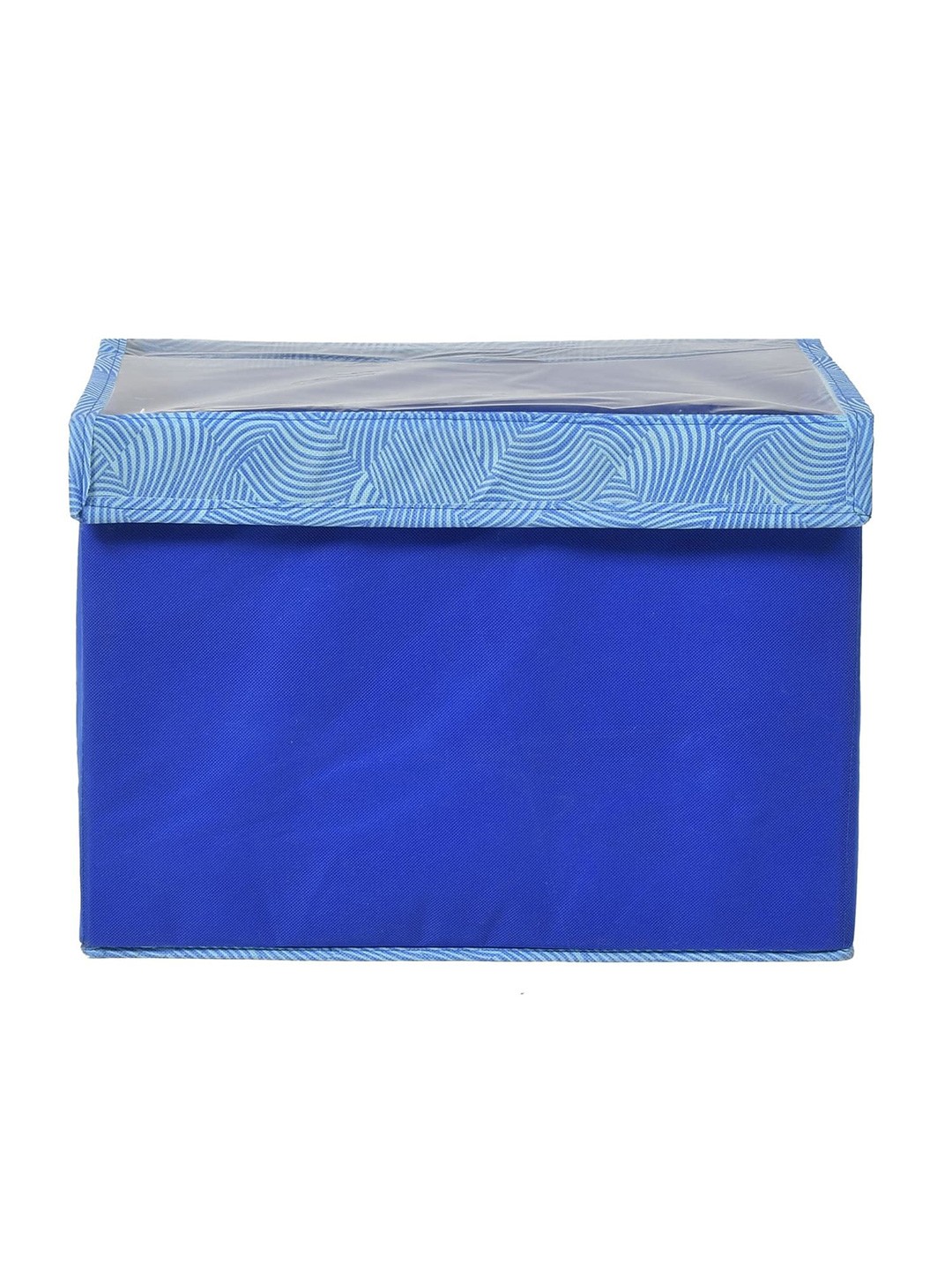 

Kuber Industries Blue Printed Foldable Storage Box
