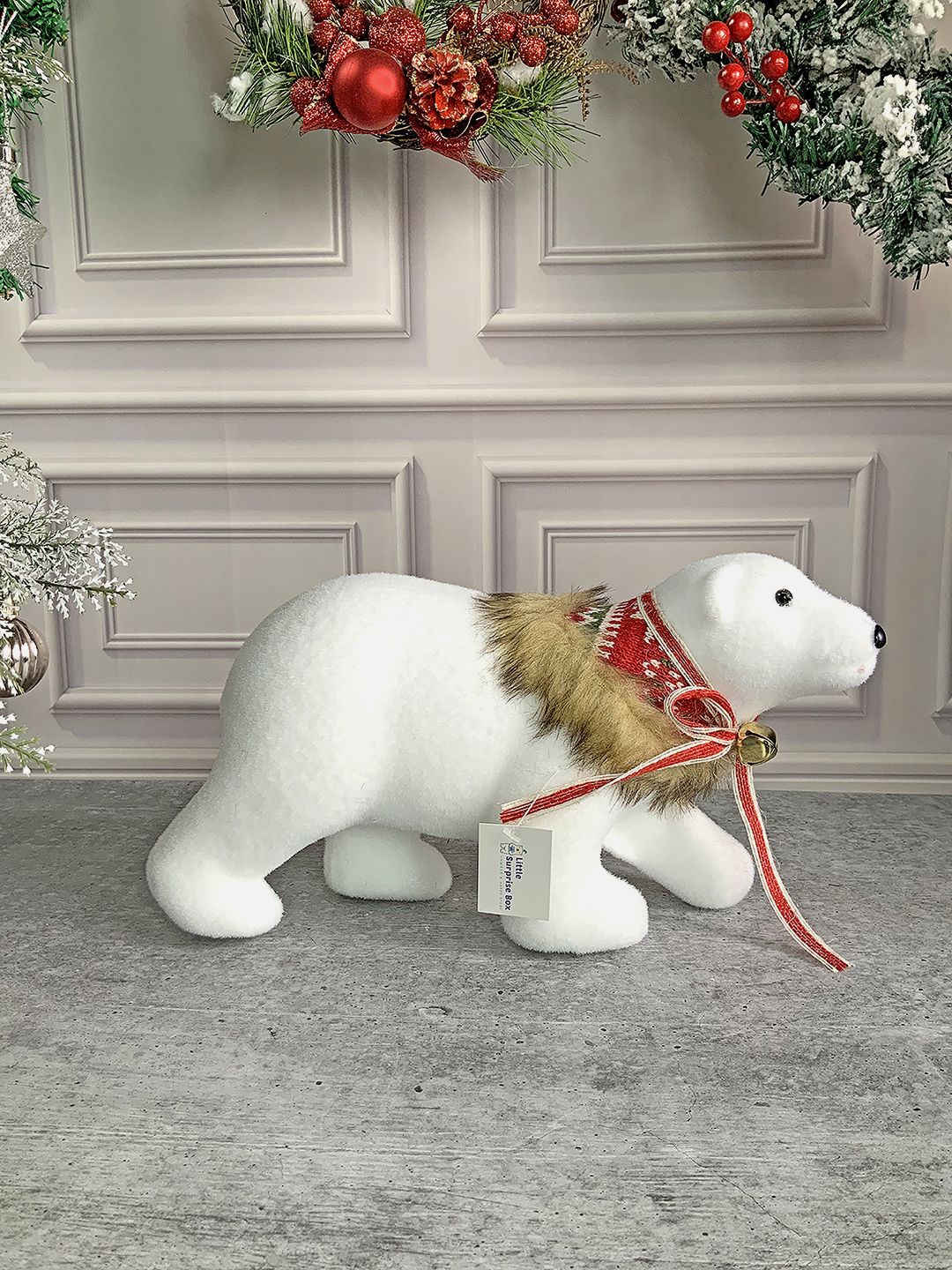 

Little Surprise Box LLP Unisex Kids White Snow Polar Bear, Christmas Festive Decor