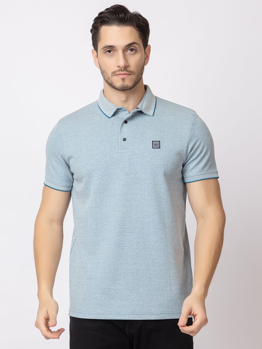 

ARIIX Men Solid Polo Collar Cotton T-shirt, Green
