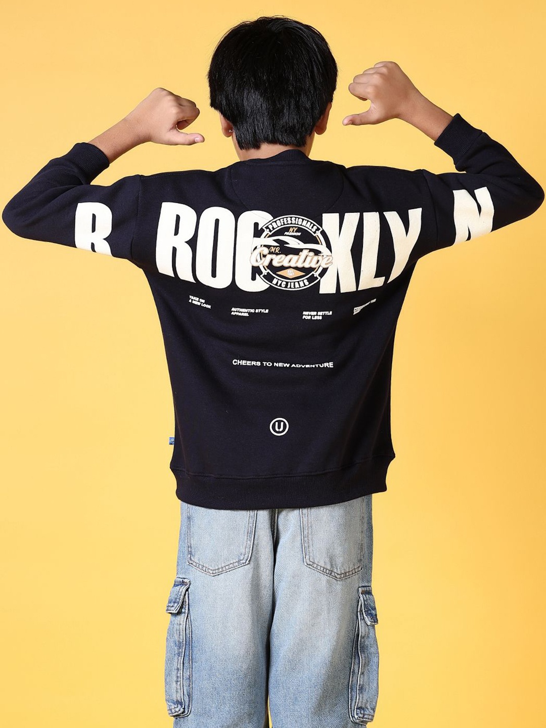 

V-Mart Boys Printed Pullover Sweatshirt, Navy blue