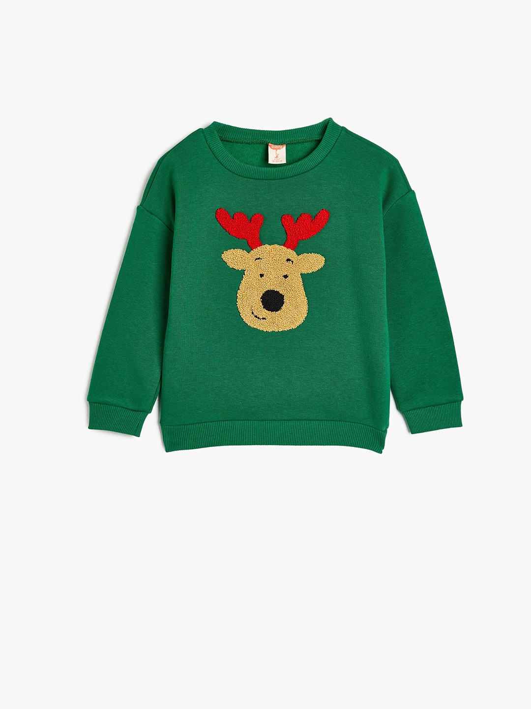 

Koton Boys Round Neck Pullover Sweatshirt, Green