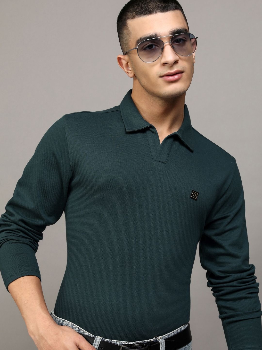 

HIGHLANDER Men Polo Collar T-shirt, Teal