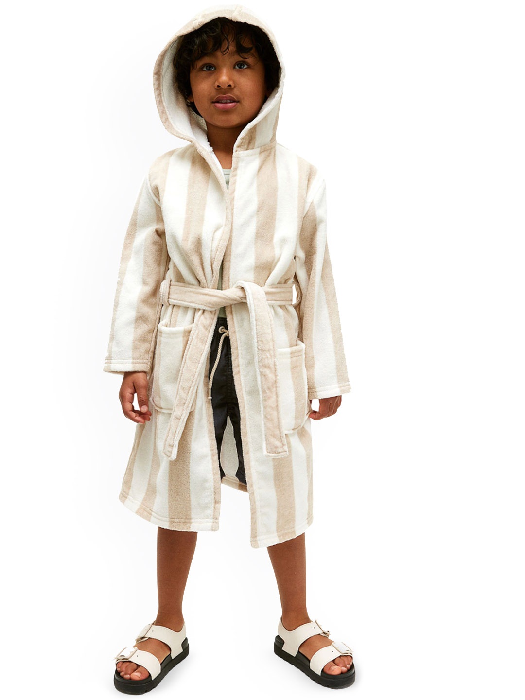 

H&M Boys Cotton Terry Dressing Gown, Beige