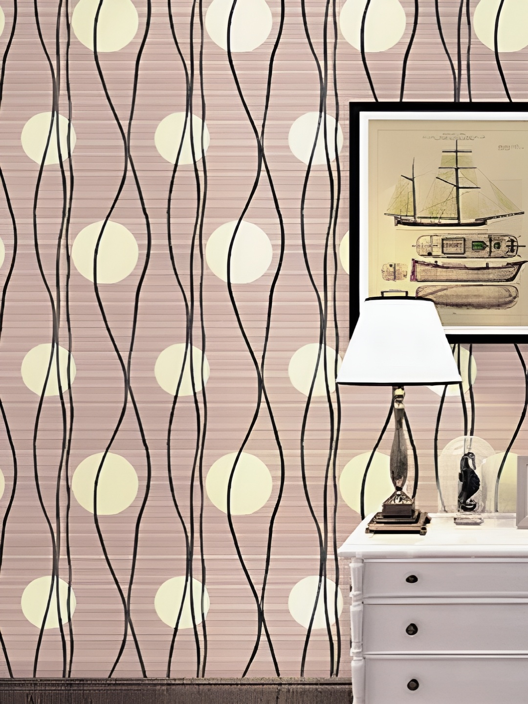 

Asian royal Pink & Yellow Printed Waterproof Wallpaper