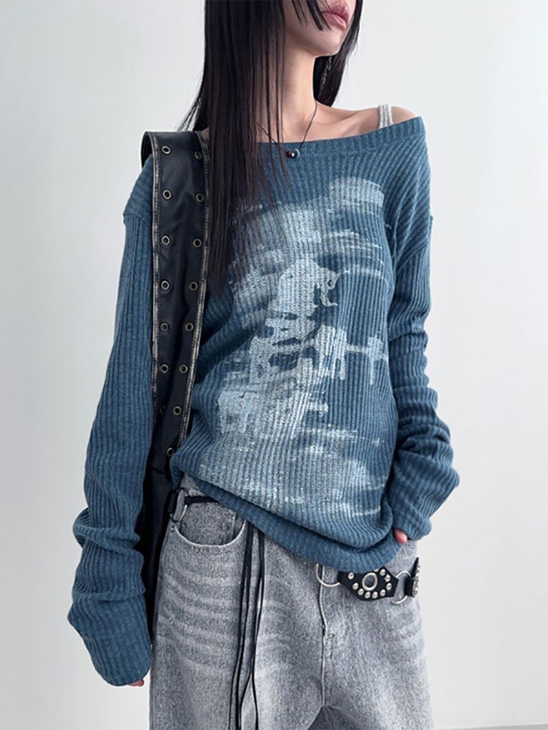 

StyleCast x Revolte Women Printed Off-Shoulder Top, Blue