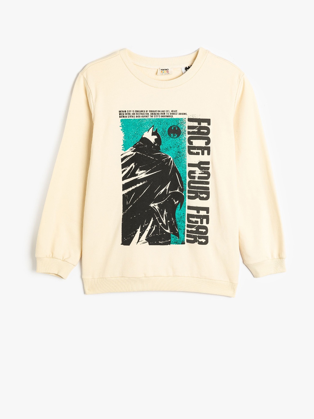 

Koton Boys Graphic Printed Cotton Sweatshirt, Beige