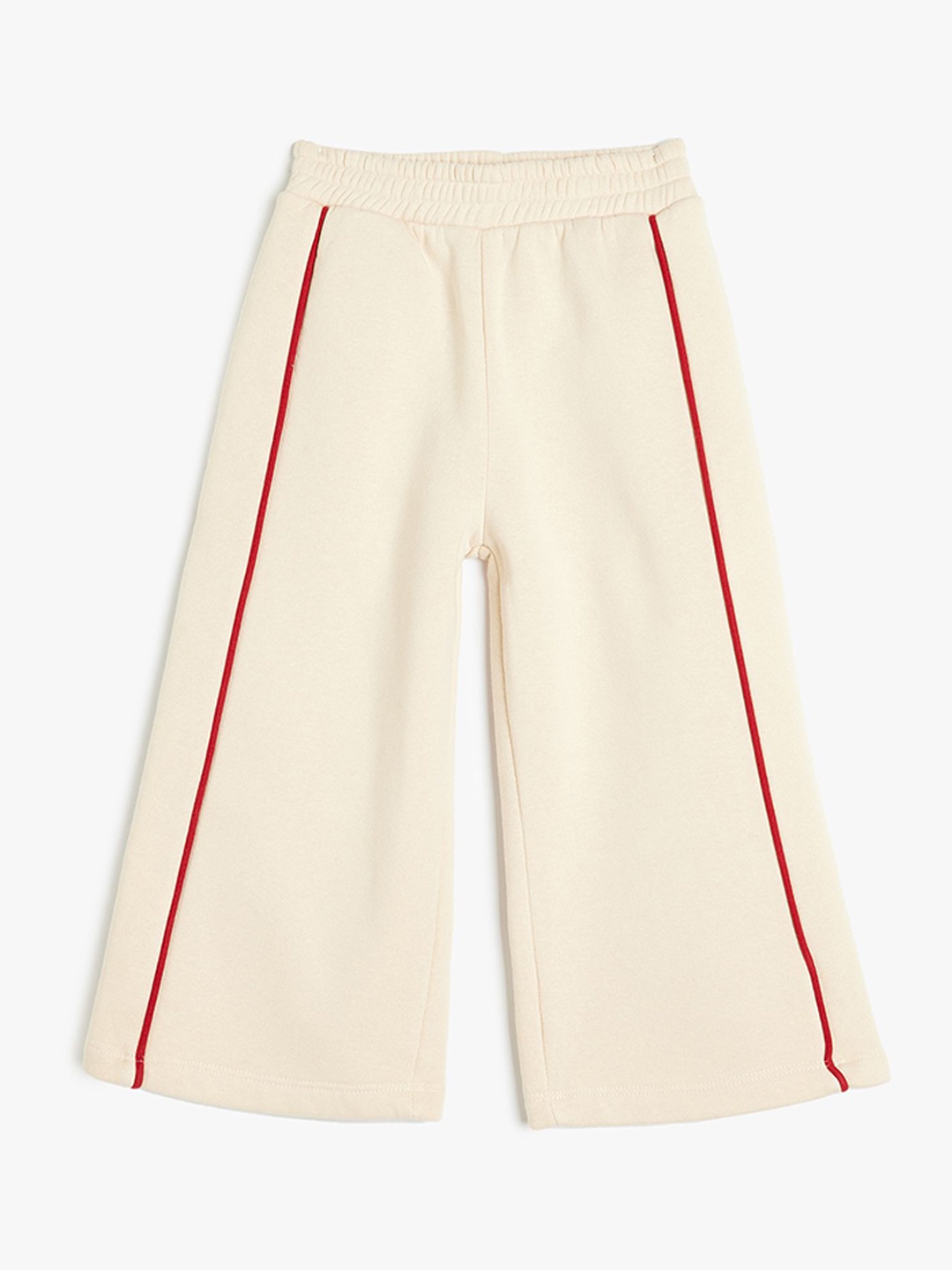 

Koton Girls Mid-Rise Flared Wide Leg Trousers, Beige