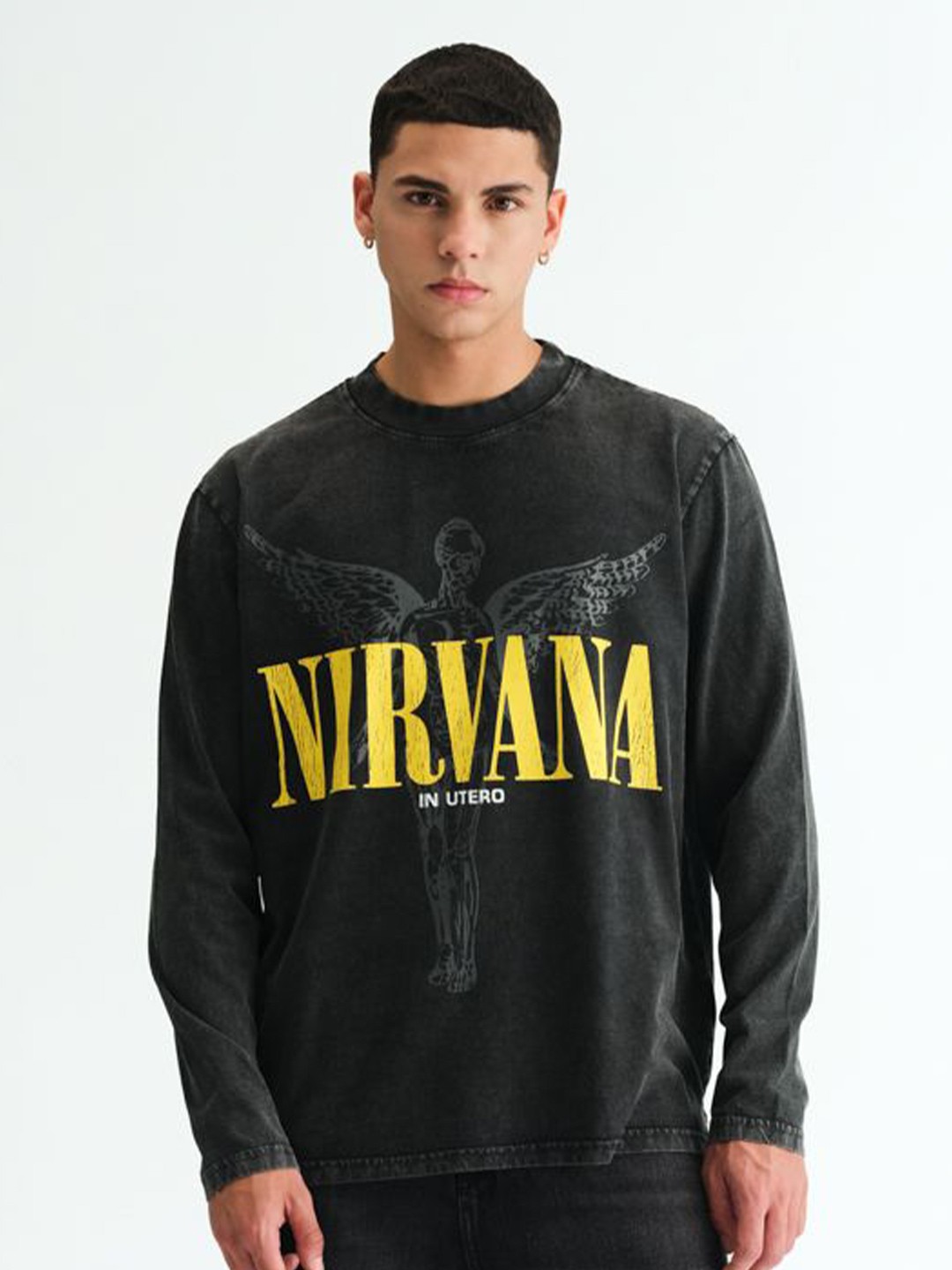 

Bonkers Corner Men Printed Hooded Applique T-shirt, Black