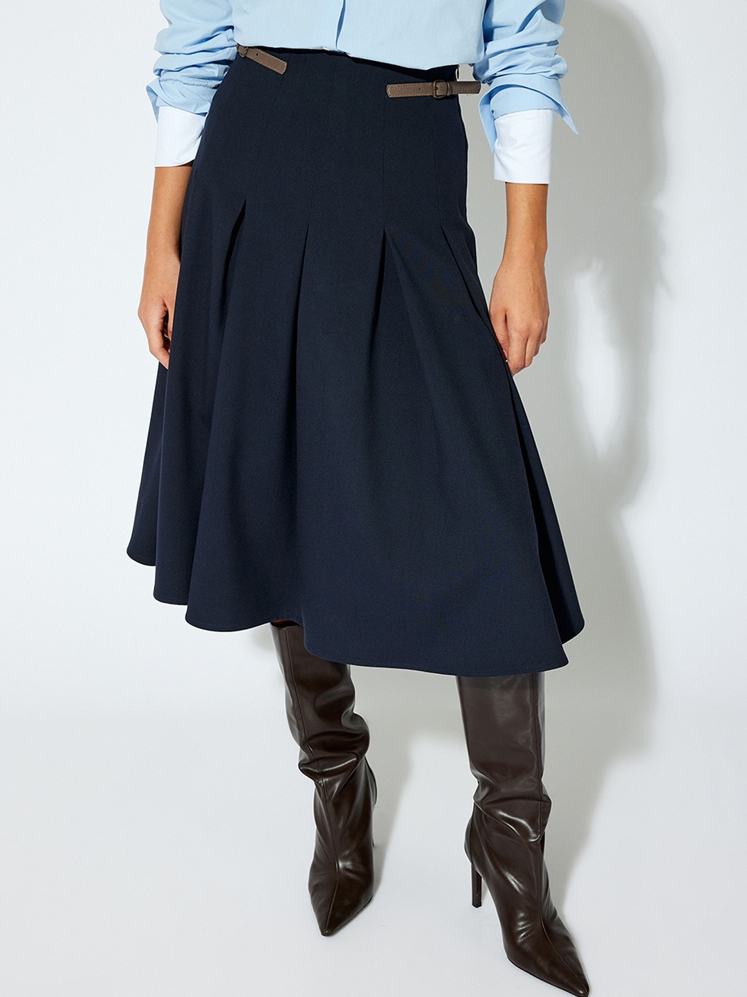 

Koton A-Line Knee Length Skirt, Navy blue