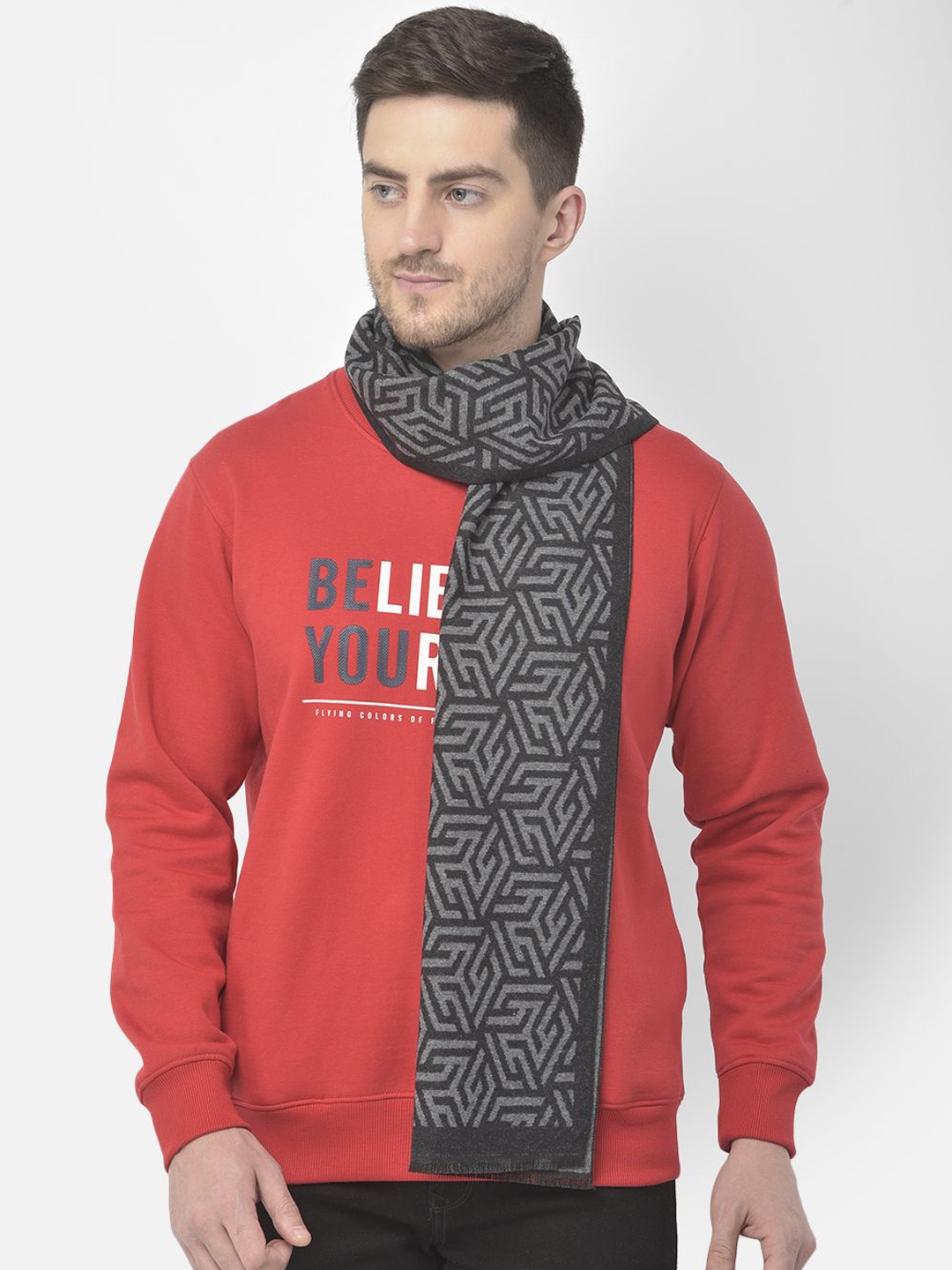 

Cazzano Men Checked Acrylic Mufflers, Grey