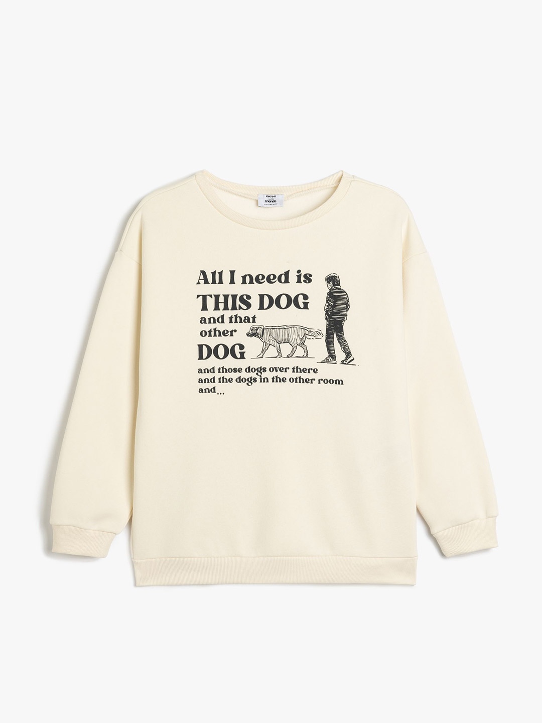 

Koton Boys Typography Printed Sweatshirt, Beige