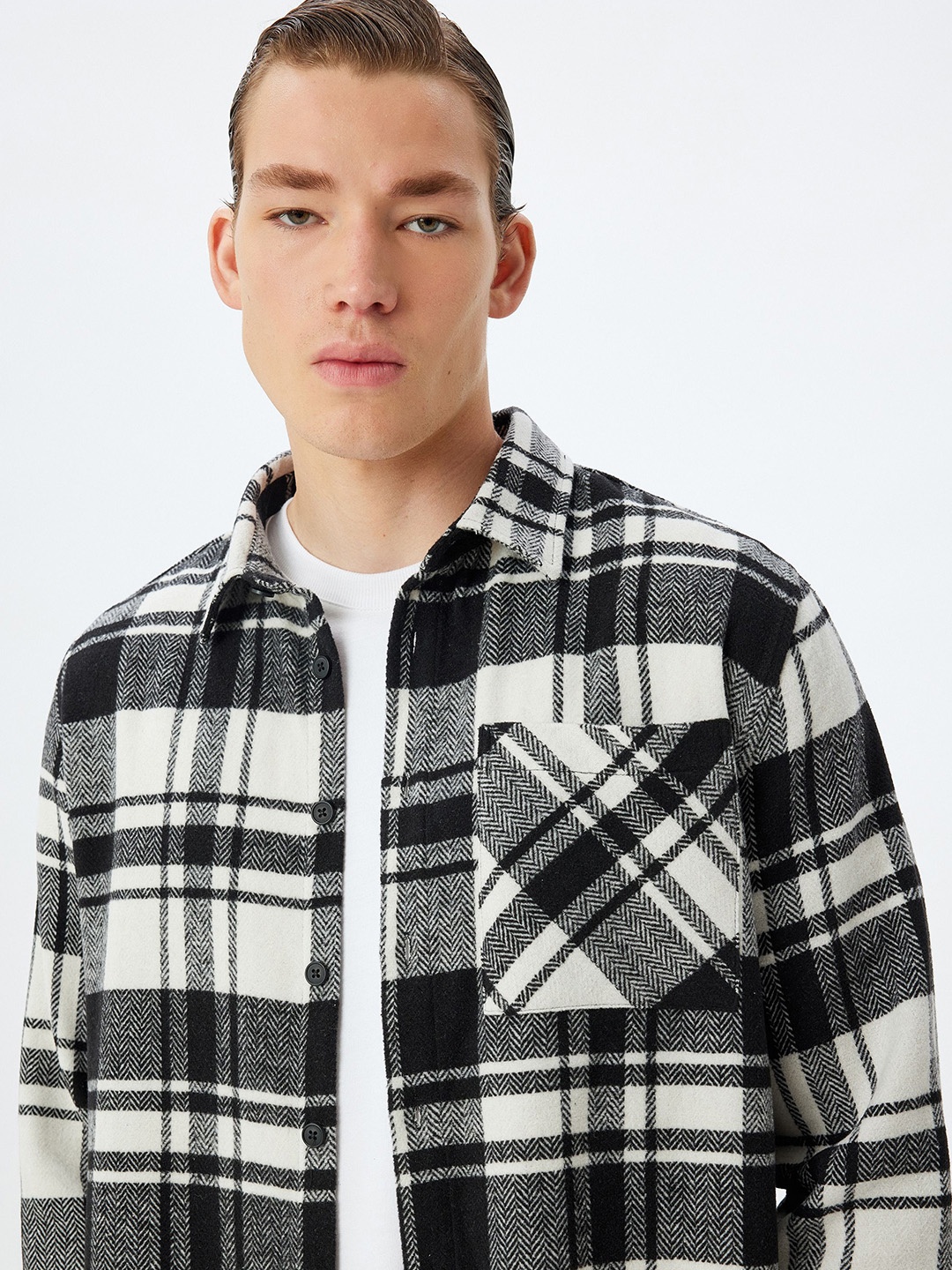 

Koton Men Tartan Checks Opaque Checked Casual Shirt, Black