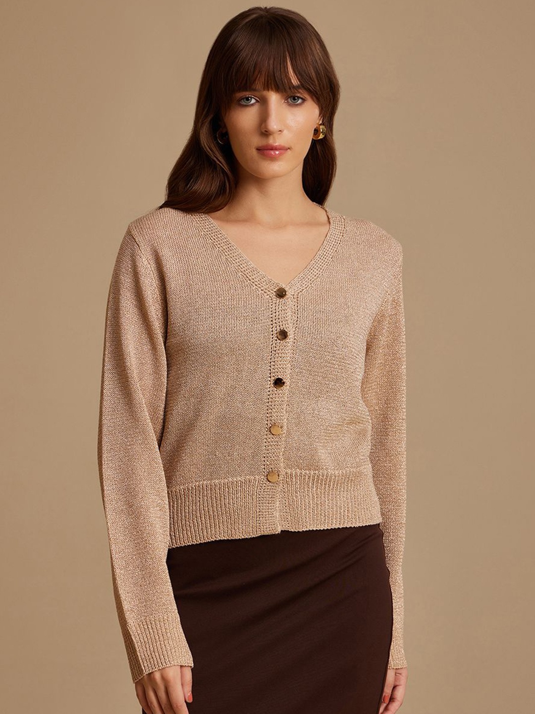 

Kazo Women Knitted Cardigan, Beige