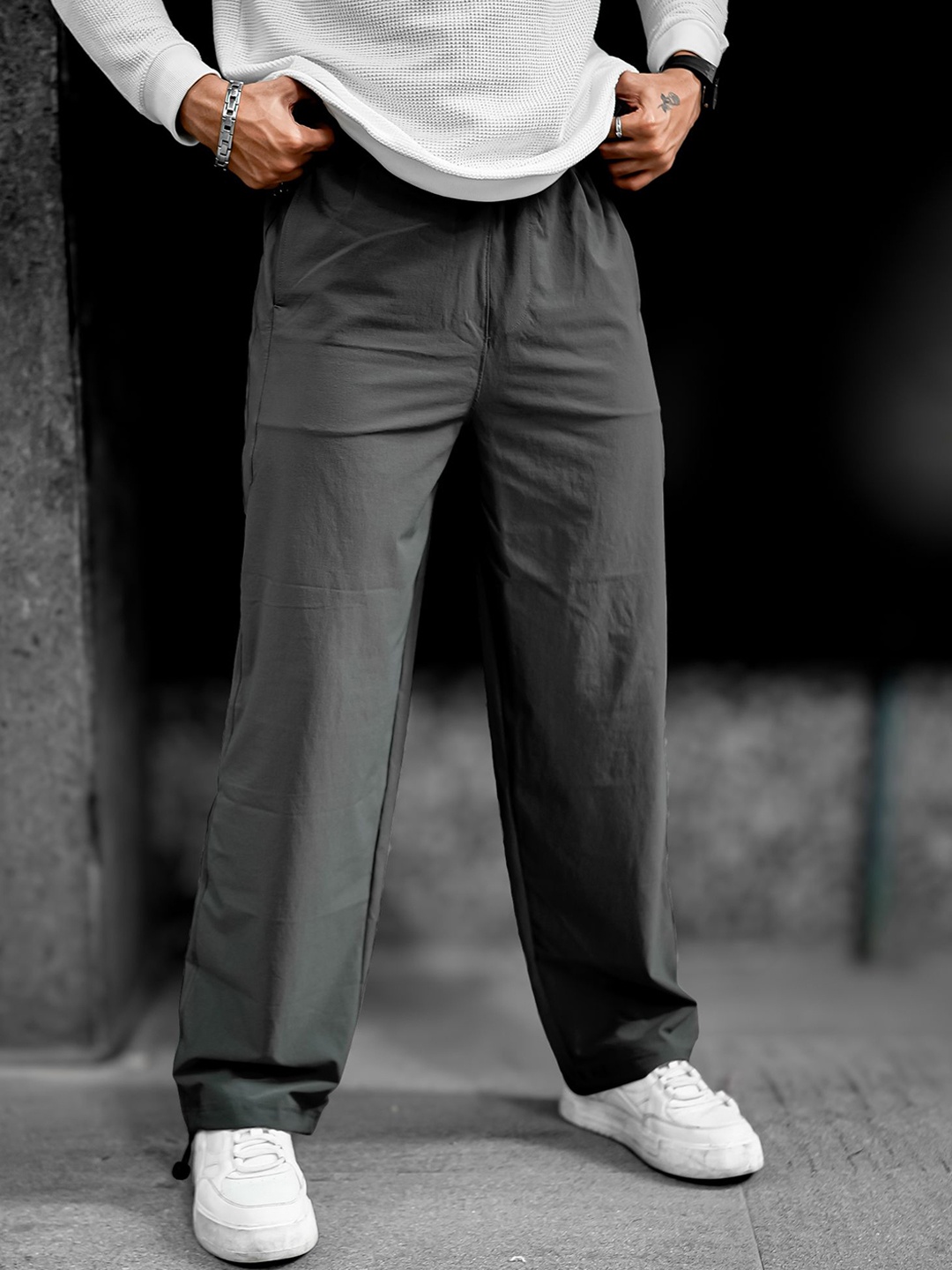 

Maniac Men Relaxed Fit Regular Track Pants, Grey