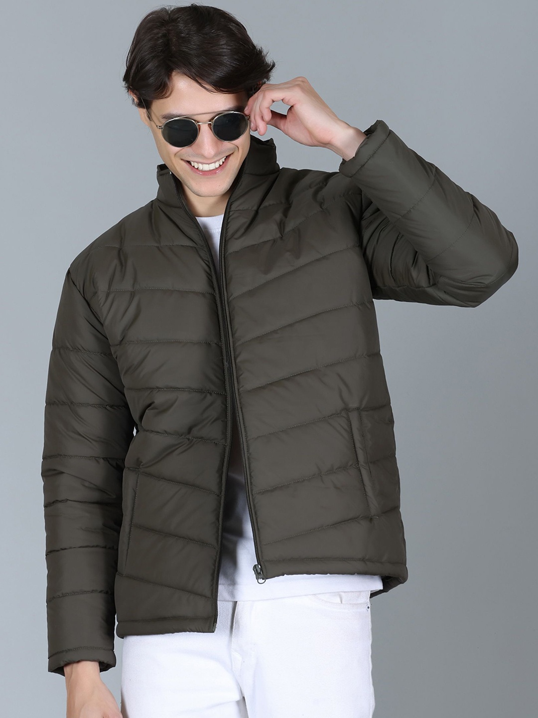 

SPORTIZM Men Lightweight Open Front Jacket, Olive
