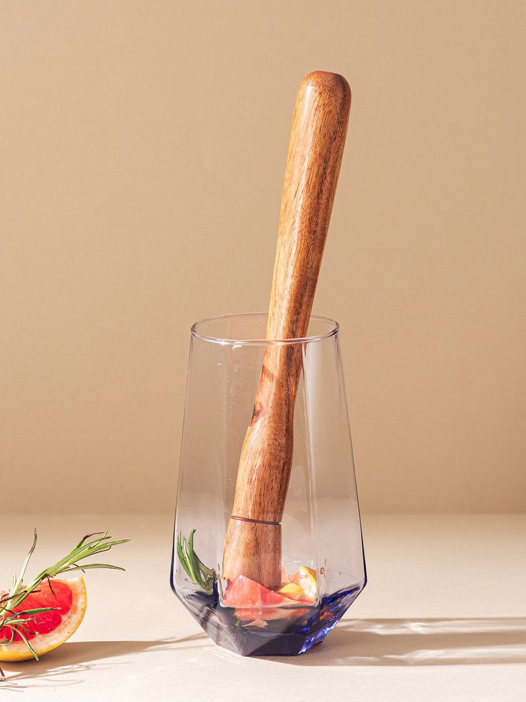 

Nestroots Brown Wooden Cocktail Mocktail Muddler