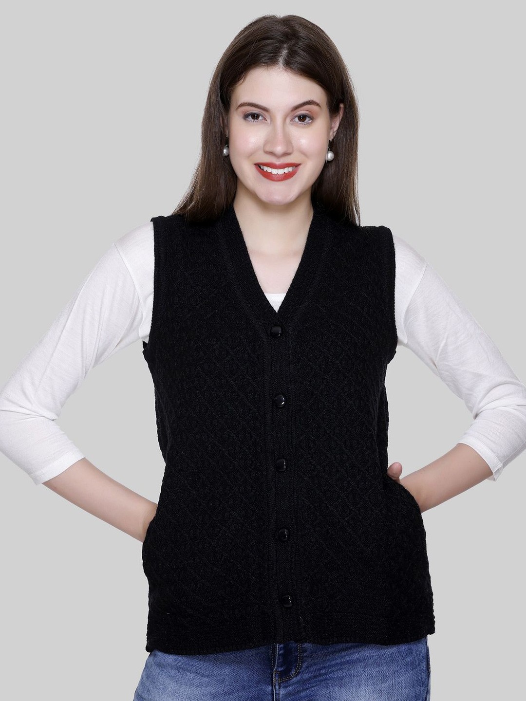 

Pampara Women Sweater Vest, Black