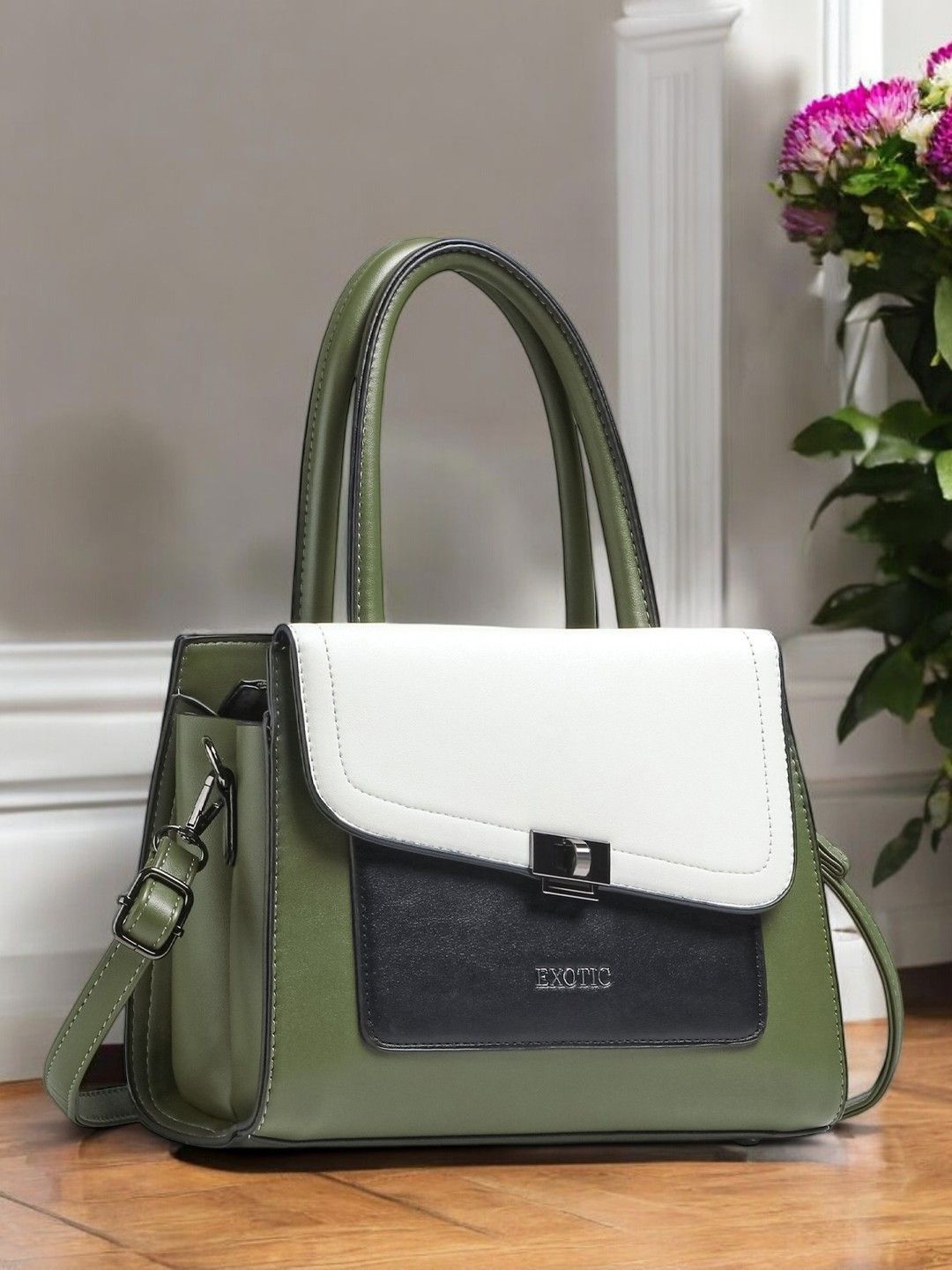 

Exotic PU Sling Bag, Green