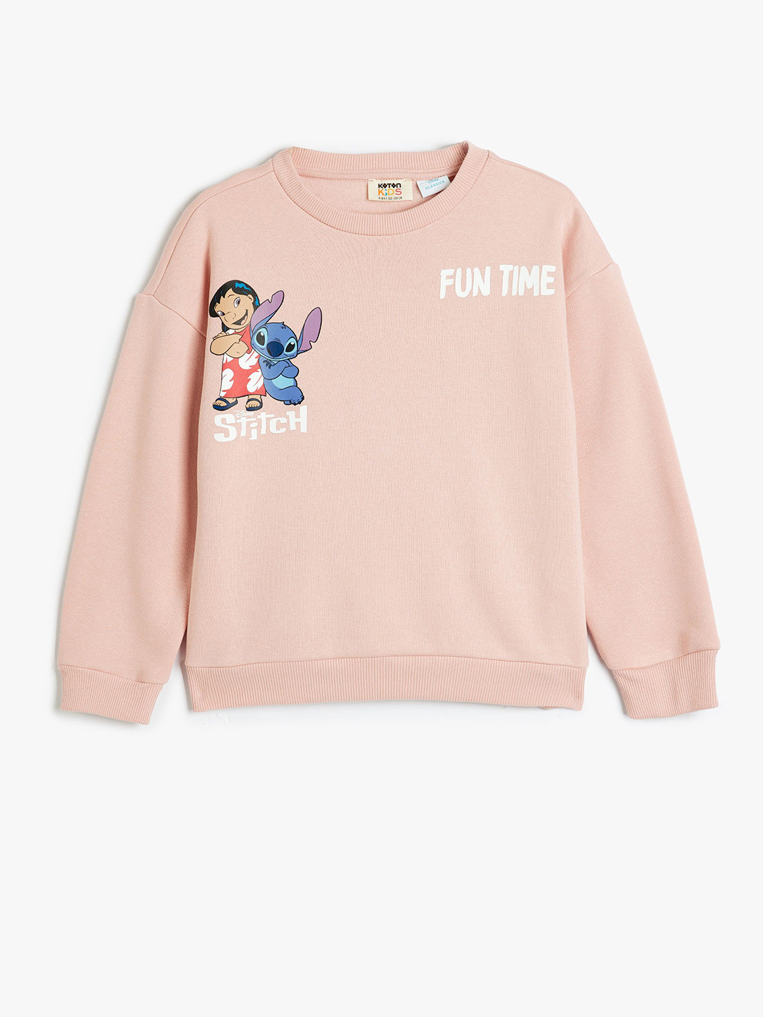 

Koton Girls Printed Round Neck Long Sleeves Sweatshirt, Pink