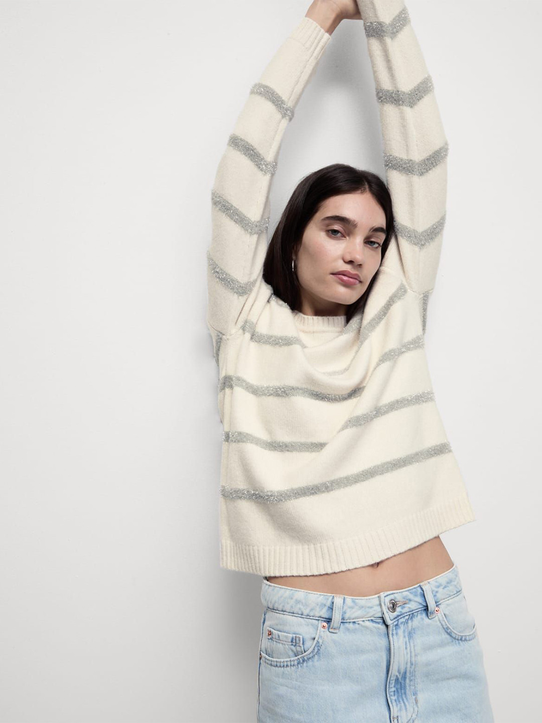 

Marks & Spencer Women Striped Pullover, Brown